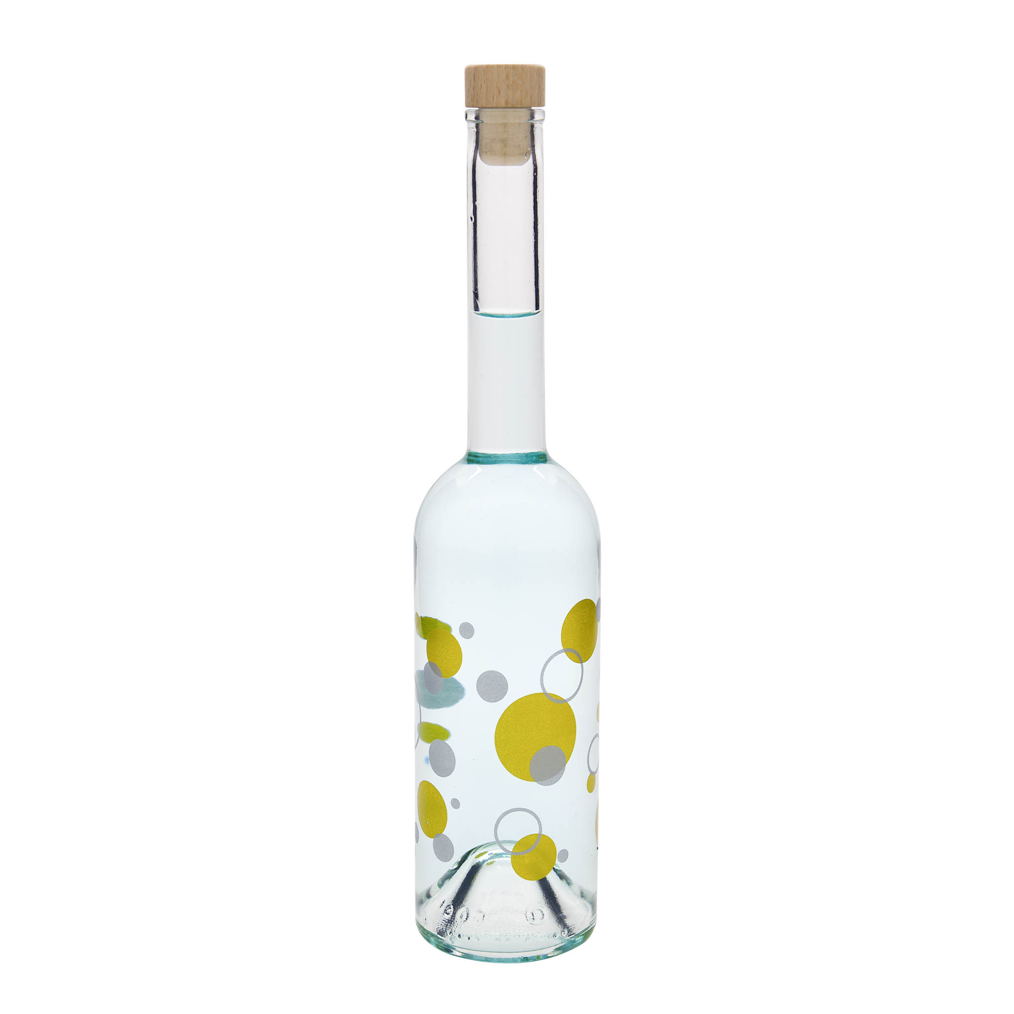 500 ml Glasflasche 'Opera', Motiv: Punkte, Mündung: Kork 500 ml Glasflasche 'Opera', Motiv: Punkte, Mündung: Kork