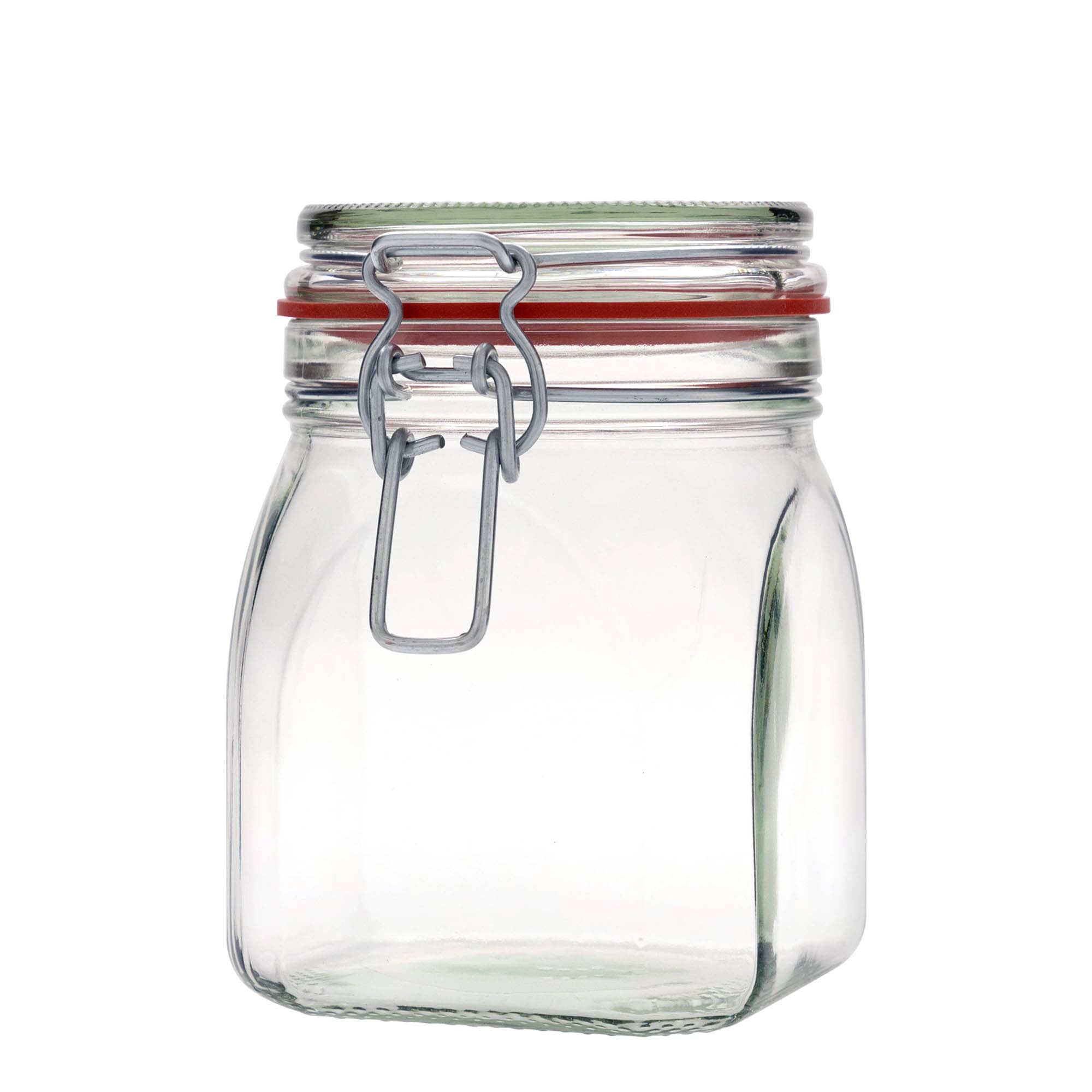 900 ml Drahtbügelglas, quadratisch, Mündung: Drahtbügelverschluss 900 ml Drahtbügelglas, quadratisch, Mündung: Drahtbügelverschluss