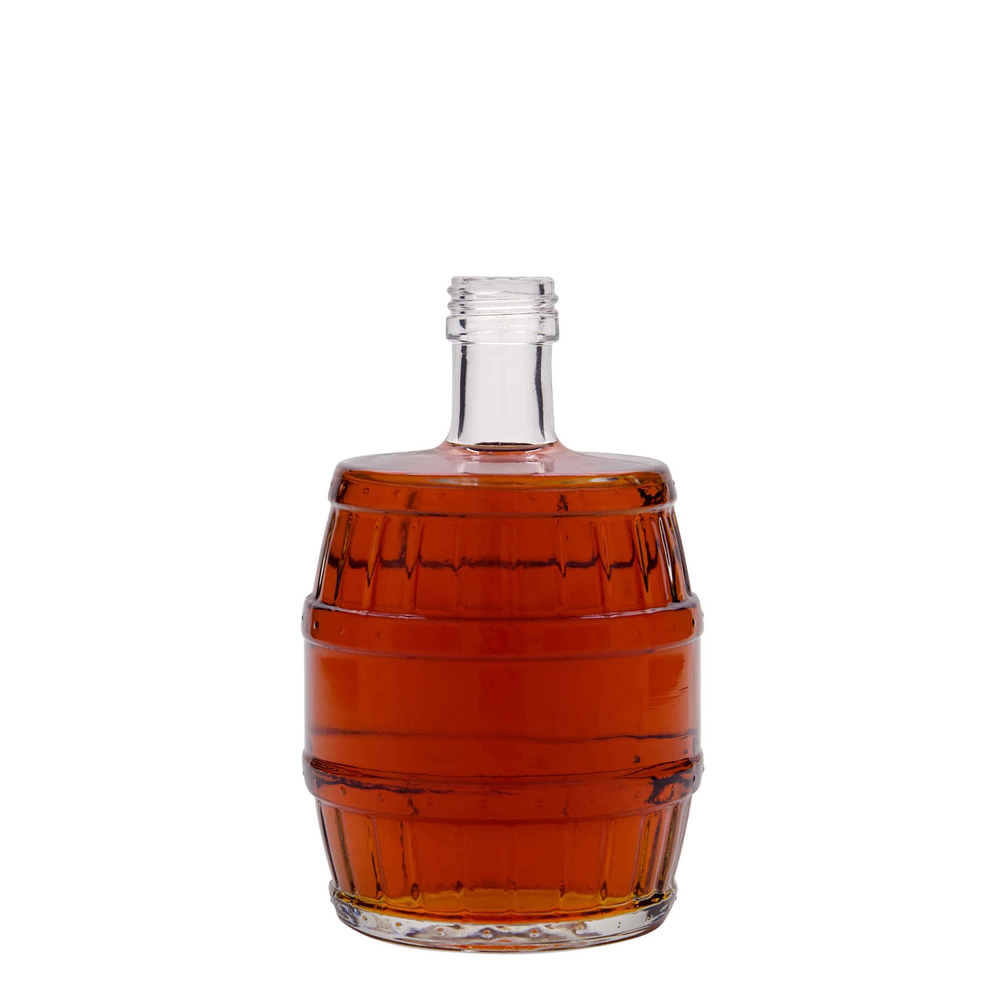 500 ml Glasflasche „Fass“, Mündung: PP 28