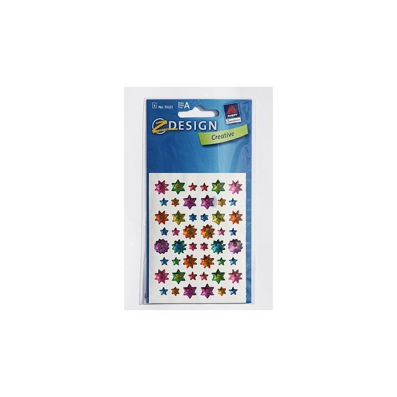 Zweckform Sticker „Gelsterne“, Kunststoff, mehrfarbig