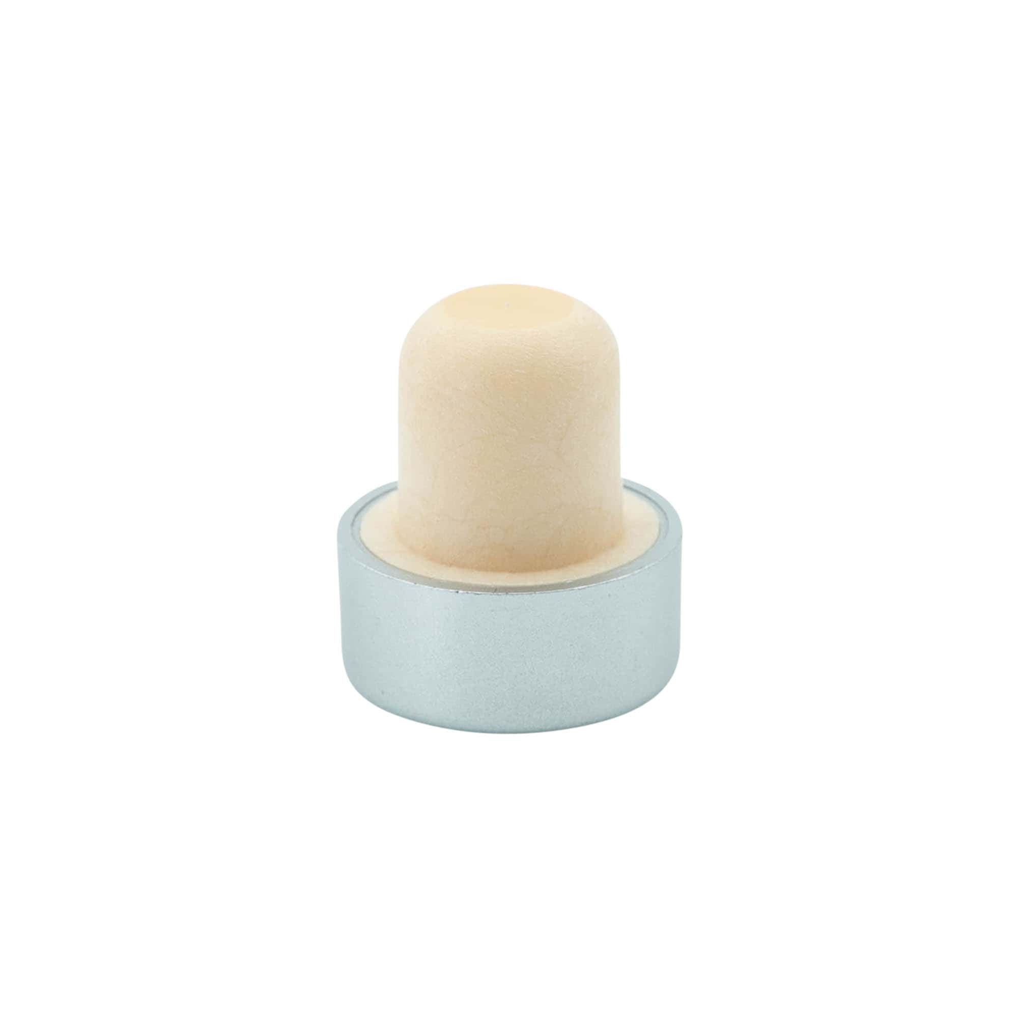 Griffkorken 19 mm, Kunststoff, silber, für Mündung: Kork Griffkorken 19 mm, Kunststoff, silber, für Mündung: Kork