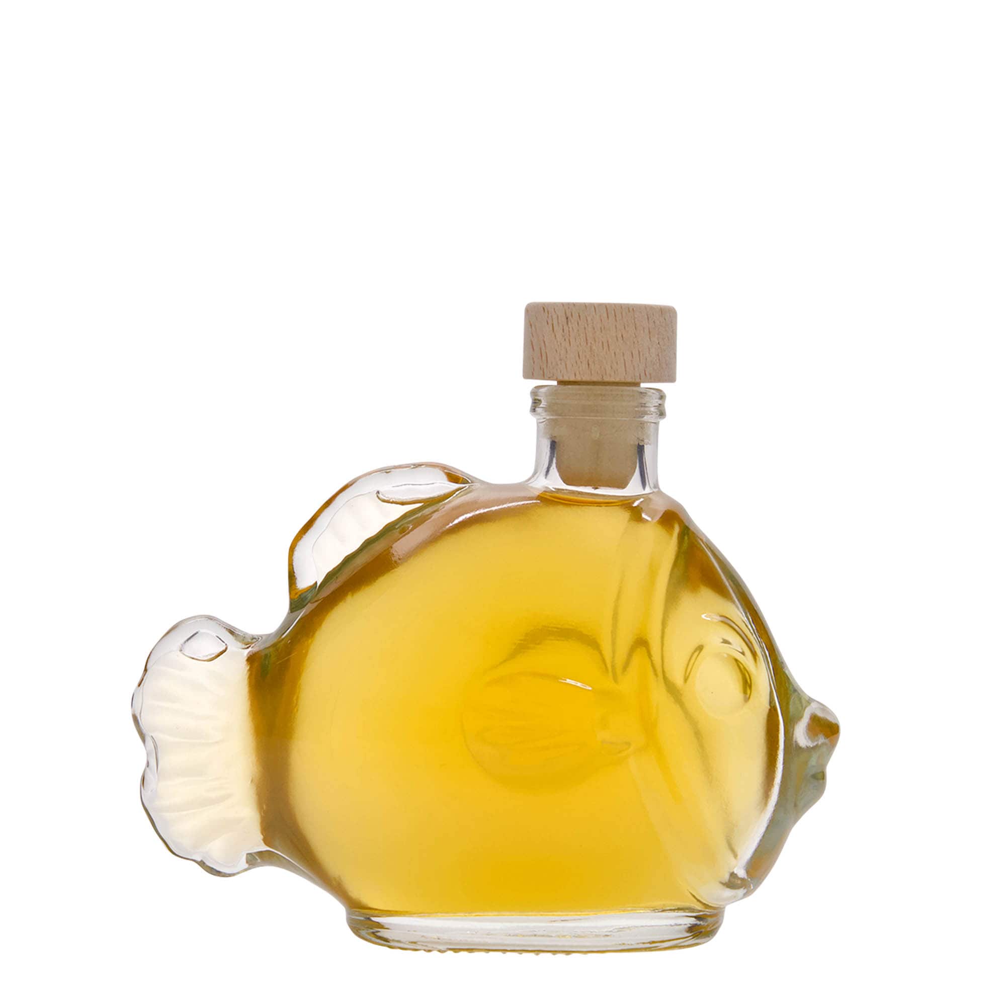 200 ml Glasflasche „Fisch“, Mündung: Kork