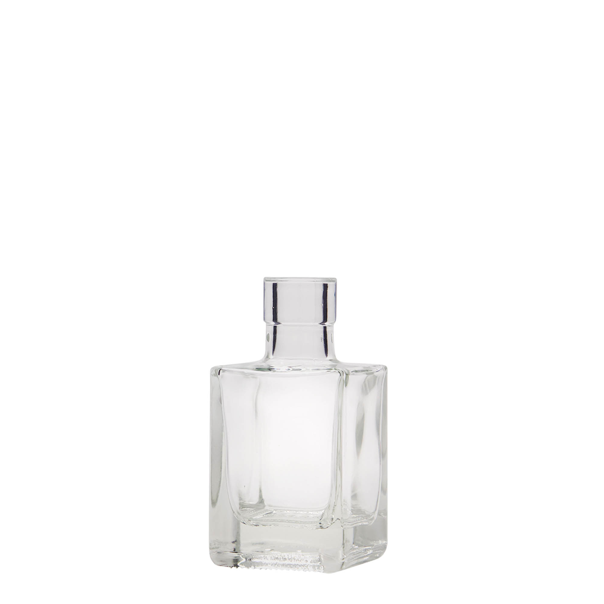 50 ml Glasflasche 'Cube', quadratisch, Mündung: Kork 50 ml Glasflasche 'Cube', quadratisch, Mündung: Kork