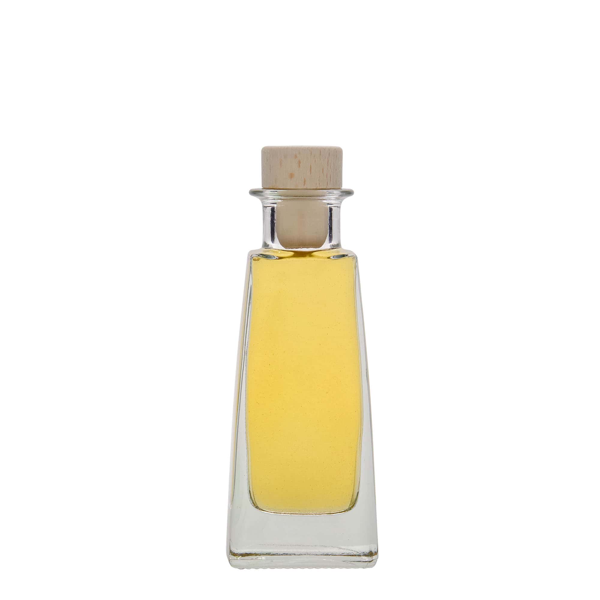 100 ml Glasflasche „Timmy“, rechteckig, Mündung: Kork