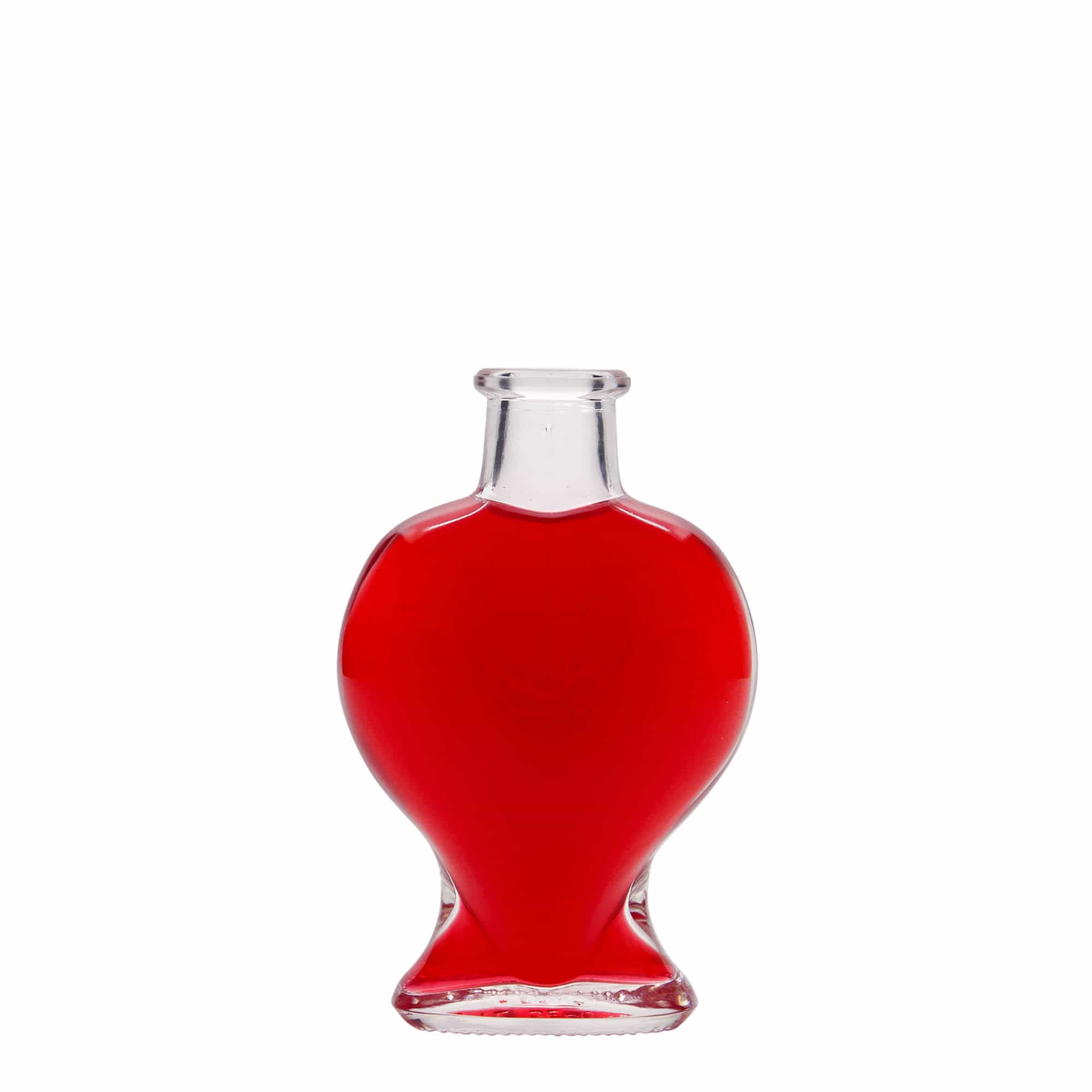 100 ml Glasflasche „Herz“, Mündung: Kork