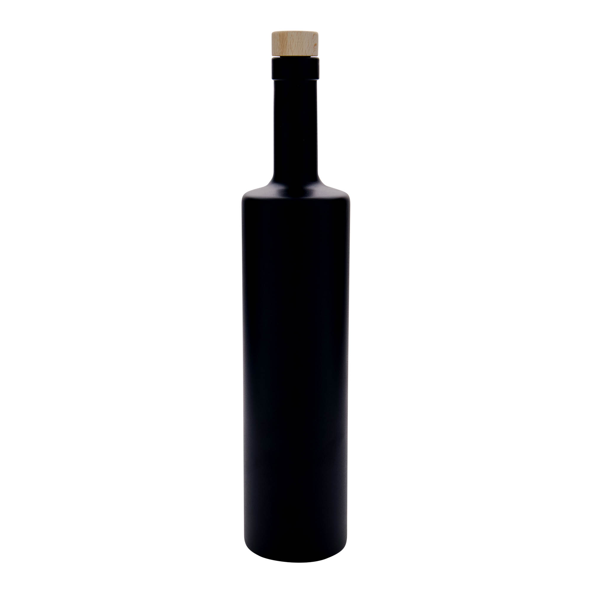 700 ml Glasflasche „Centurio“, schwarz, Mündung: Kork