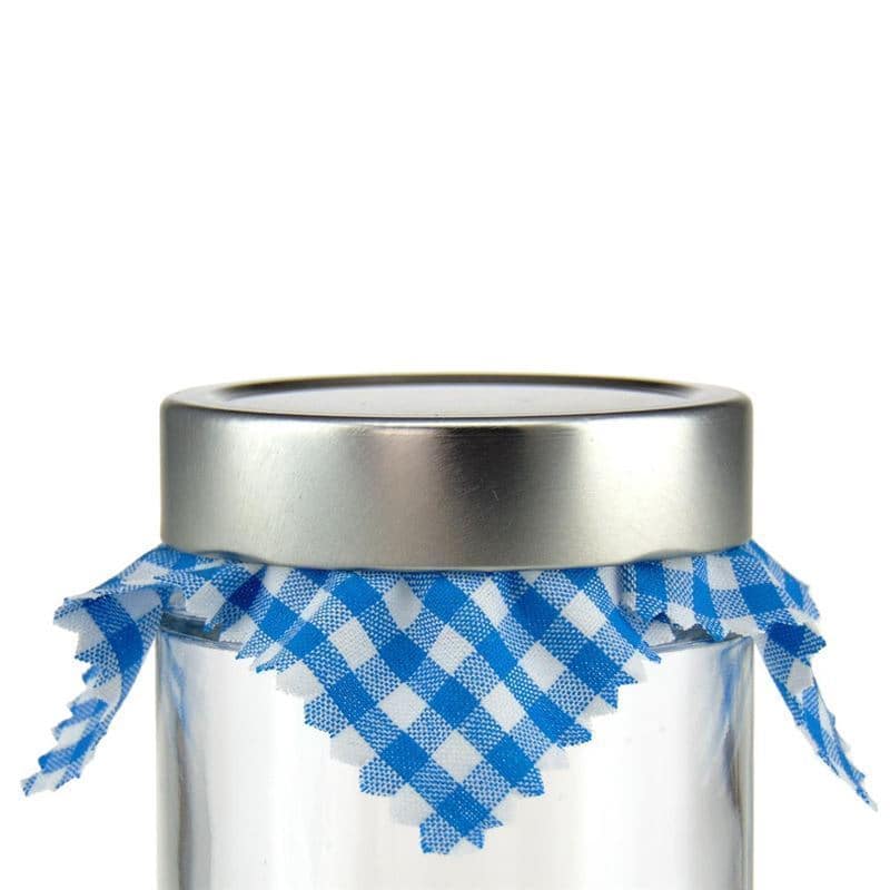 Stoffdeckchen kariert 12x12, quadratisch, Textil, blau, Mündung: TO38-TO53