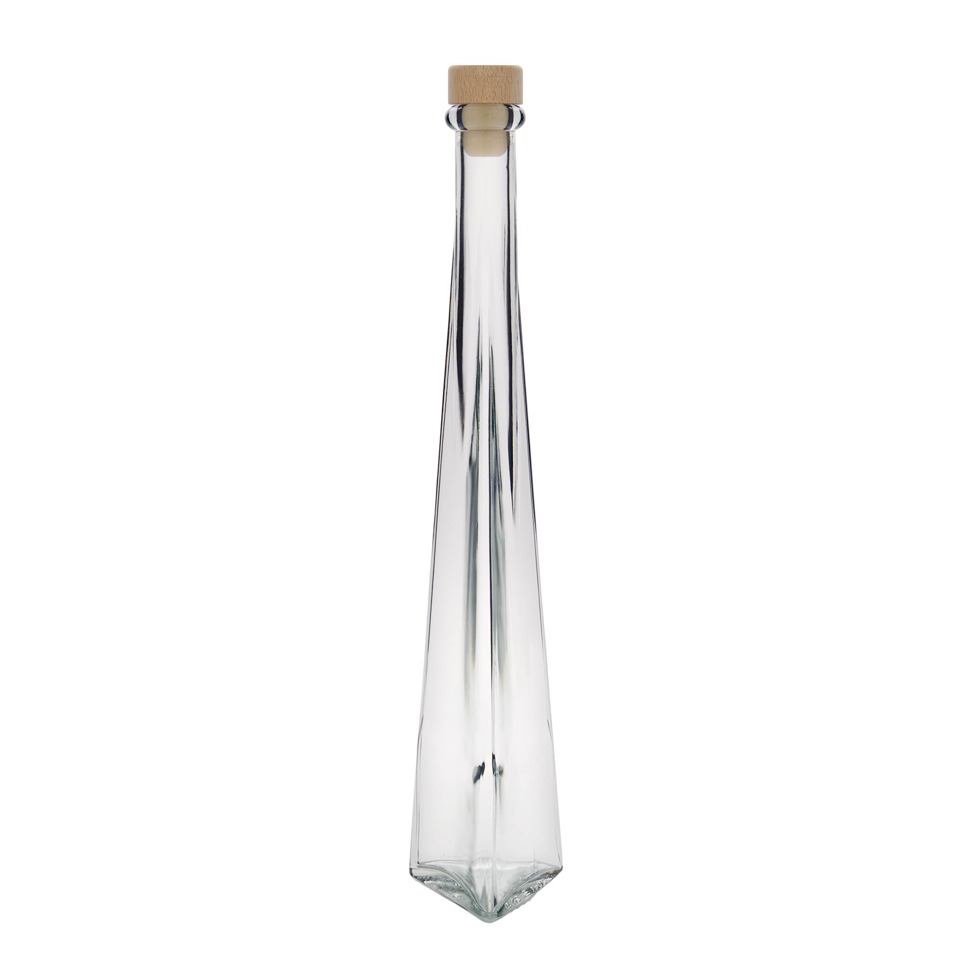 200 ml Glasflasche 'Dama Triangolore', dreieckig, Mündung: Kork 200 ml Glasflasche 'Dama Triangolore', dreieckig, Mündung: Kork