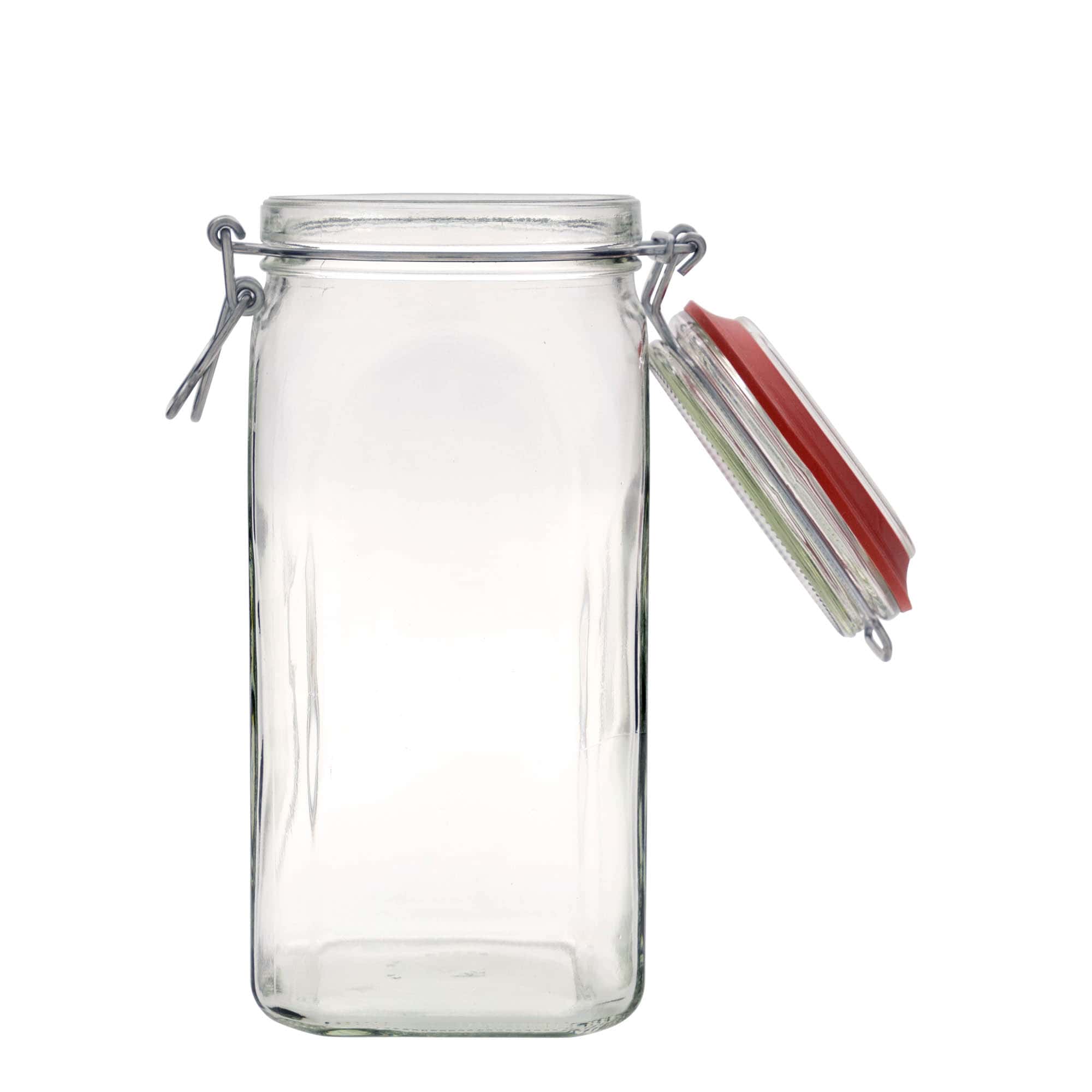 1.540 ml Drahtbügelglas #, quadratisch, Mündung: Drahtbügelverschluss
