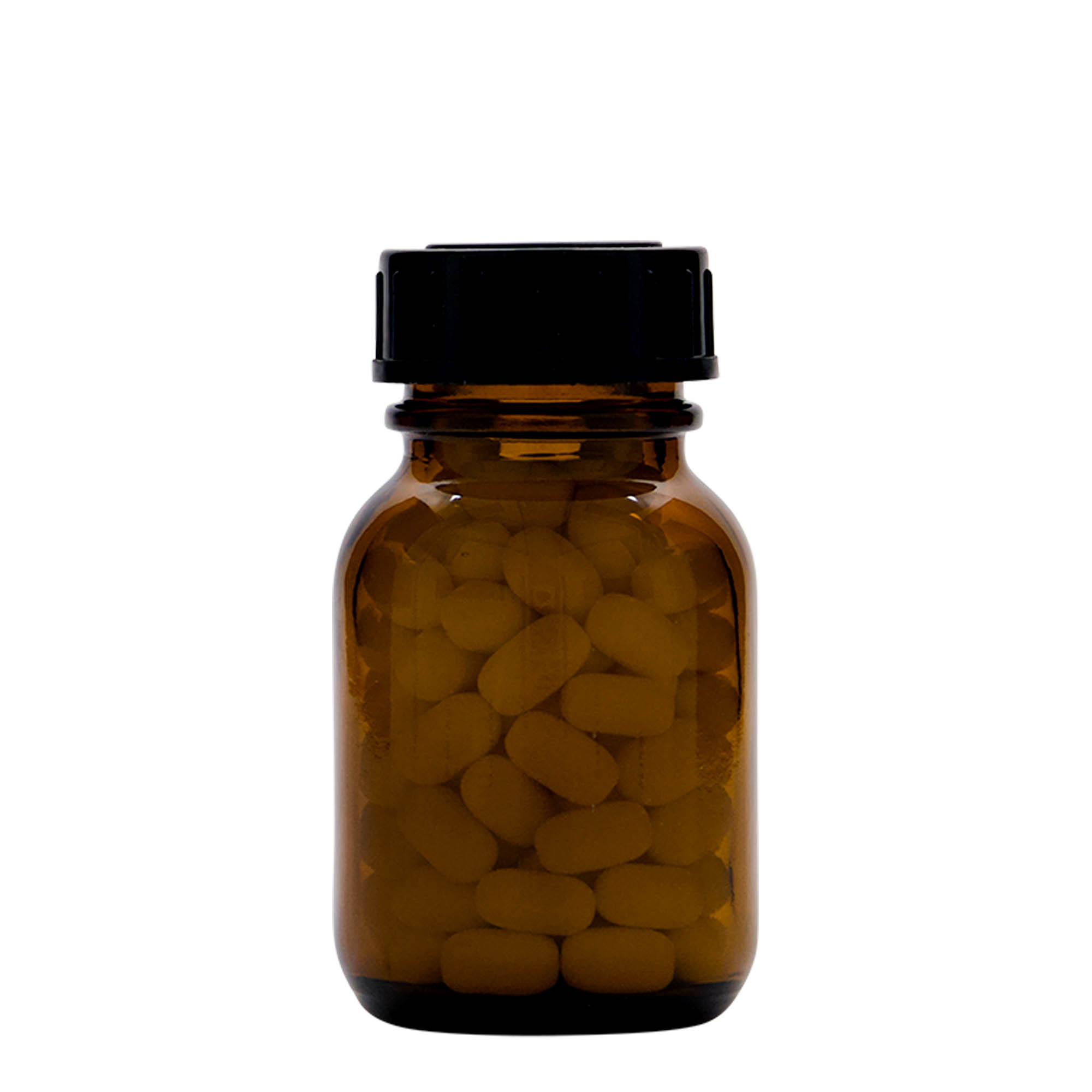 50 ml Weithalsglas, braun, Mündung: DIN 32