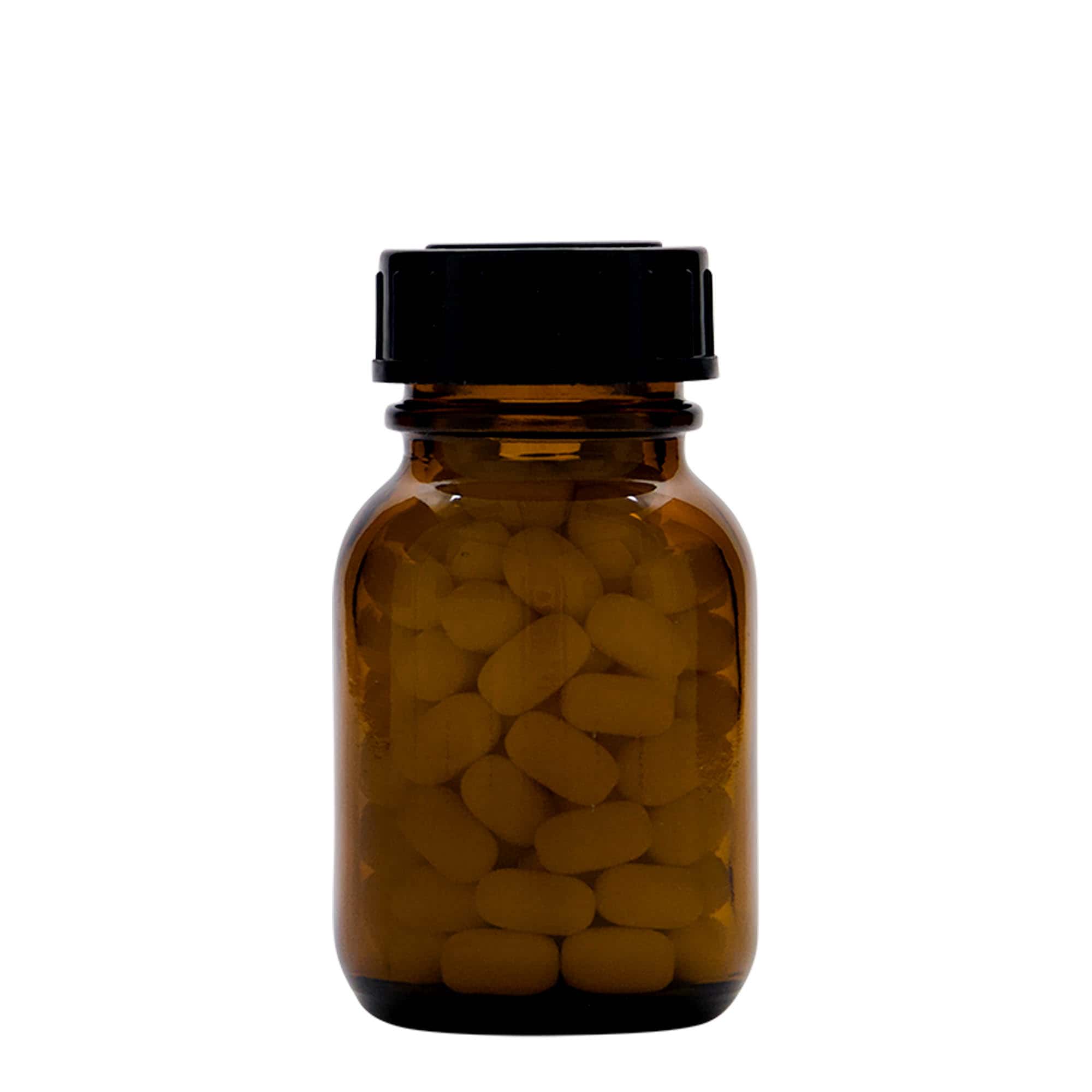 50 ml Weithalsglas, braun, Mündung: DIN 32