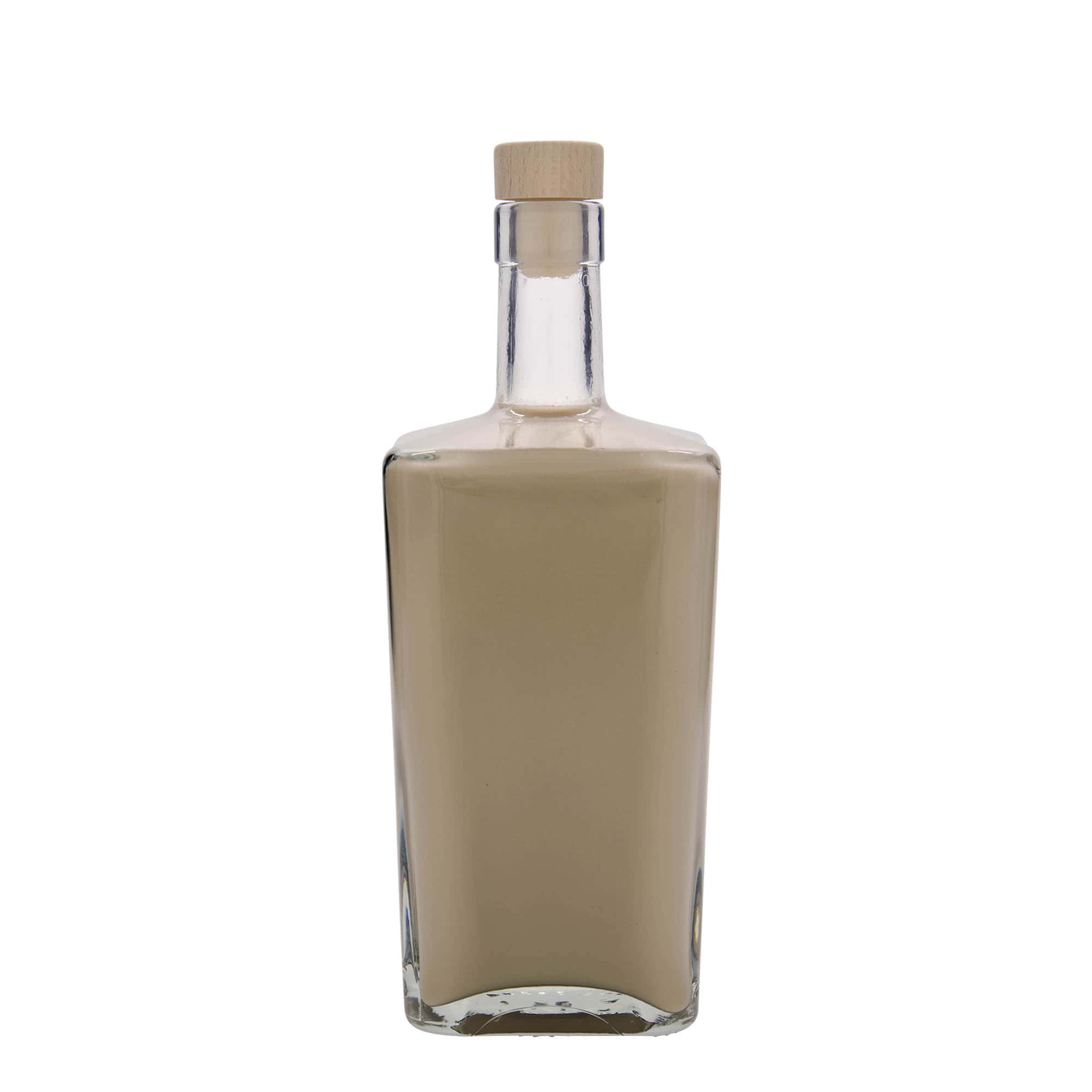 700 ml Glasflasche 'Noel', quadratisch, Mündung: Kork