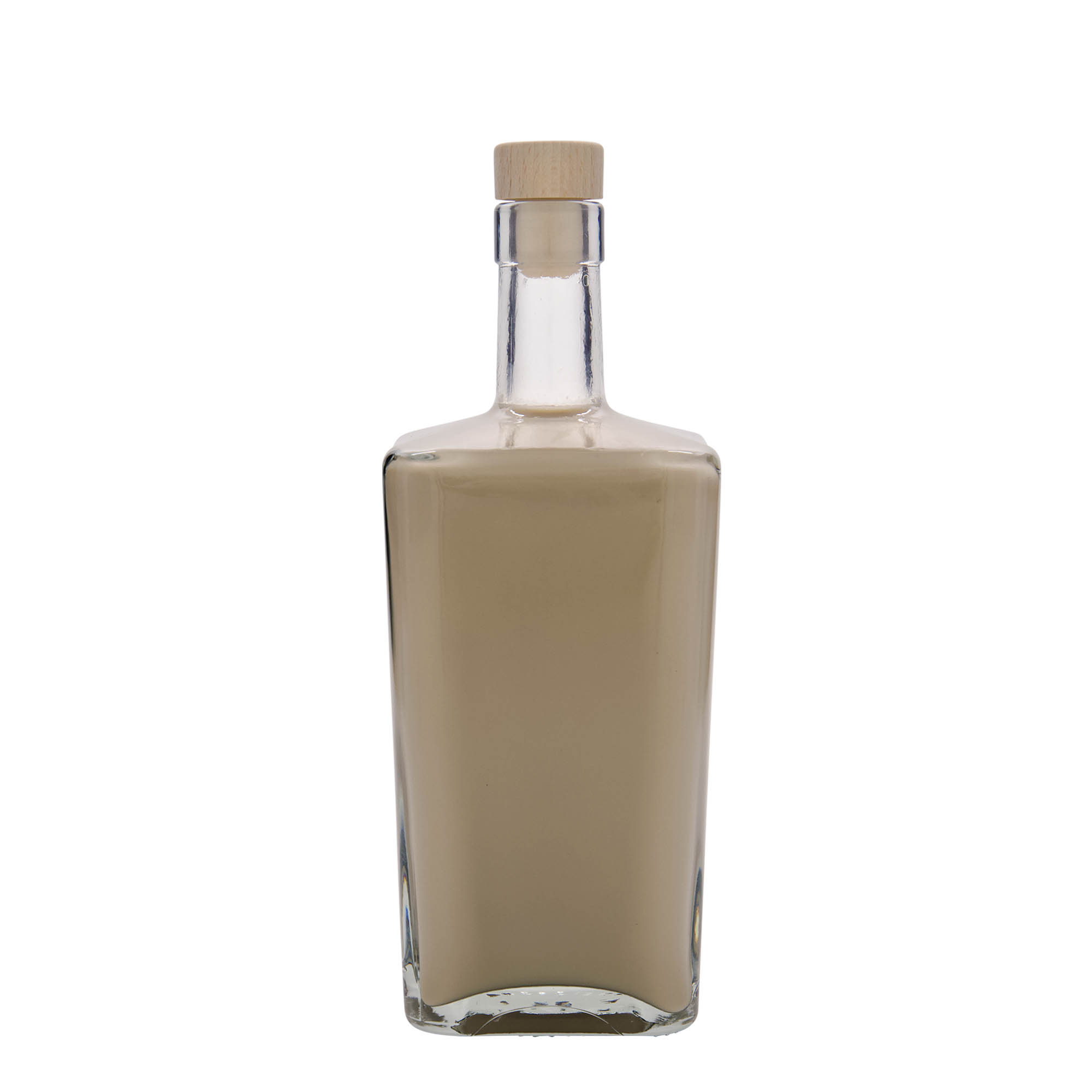 700 ml Glasflasche „Noel“, quadratisch, Mündung: Kork
