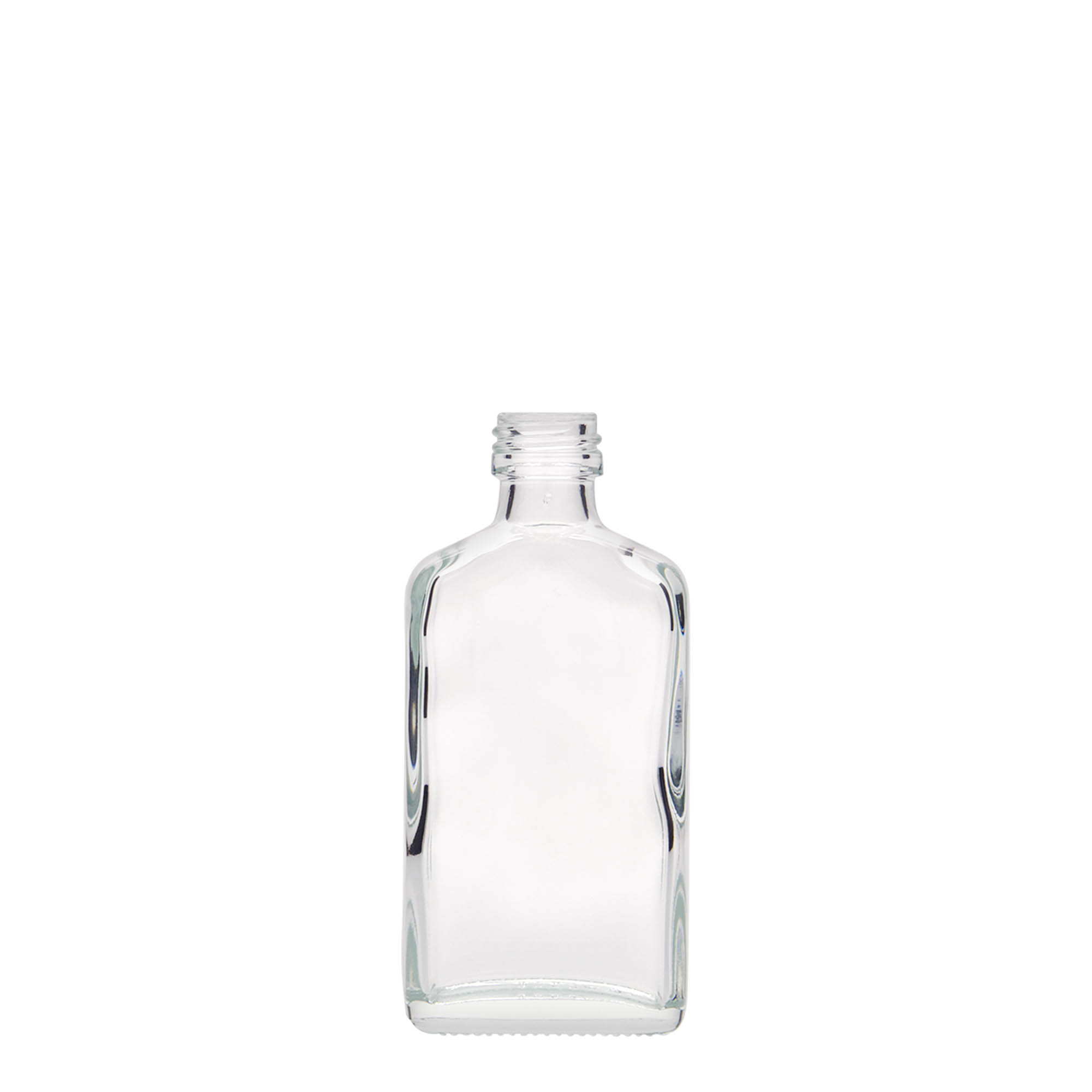 50 ml Taschenflasche, rechteckig, Glas, Mündung: PP 18 50 ml Taschenflasche, rechteckig, Glas, Mündung: PP 18