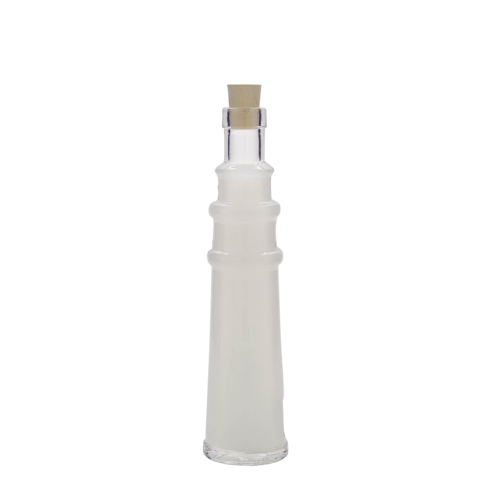 100 ml Glasflasche „Leuchtturm“, Mündung: Kork