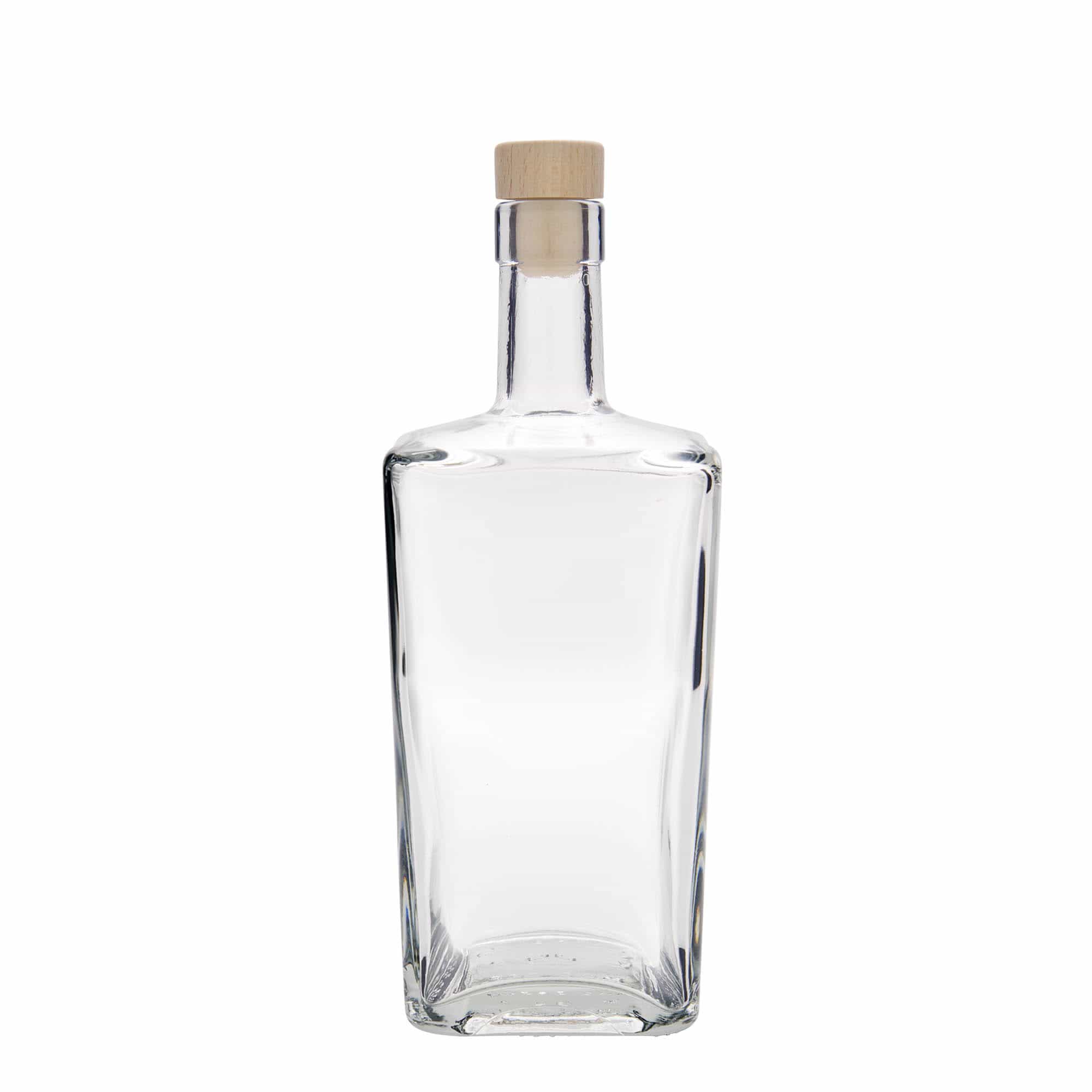 700 ml Glasflasche „Noel“, quadratisch, Mündung: Kork