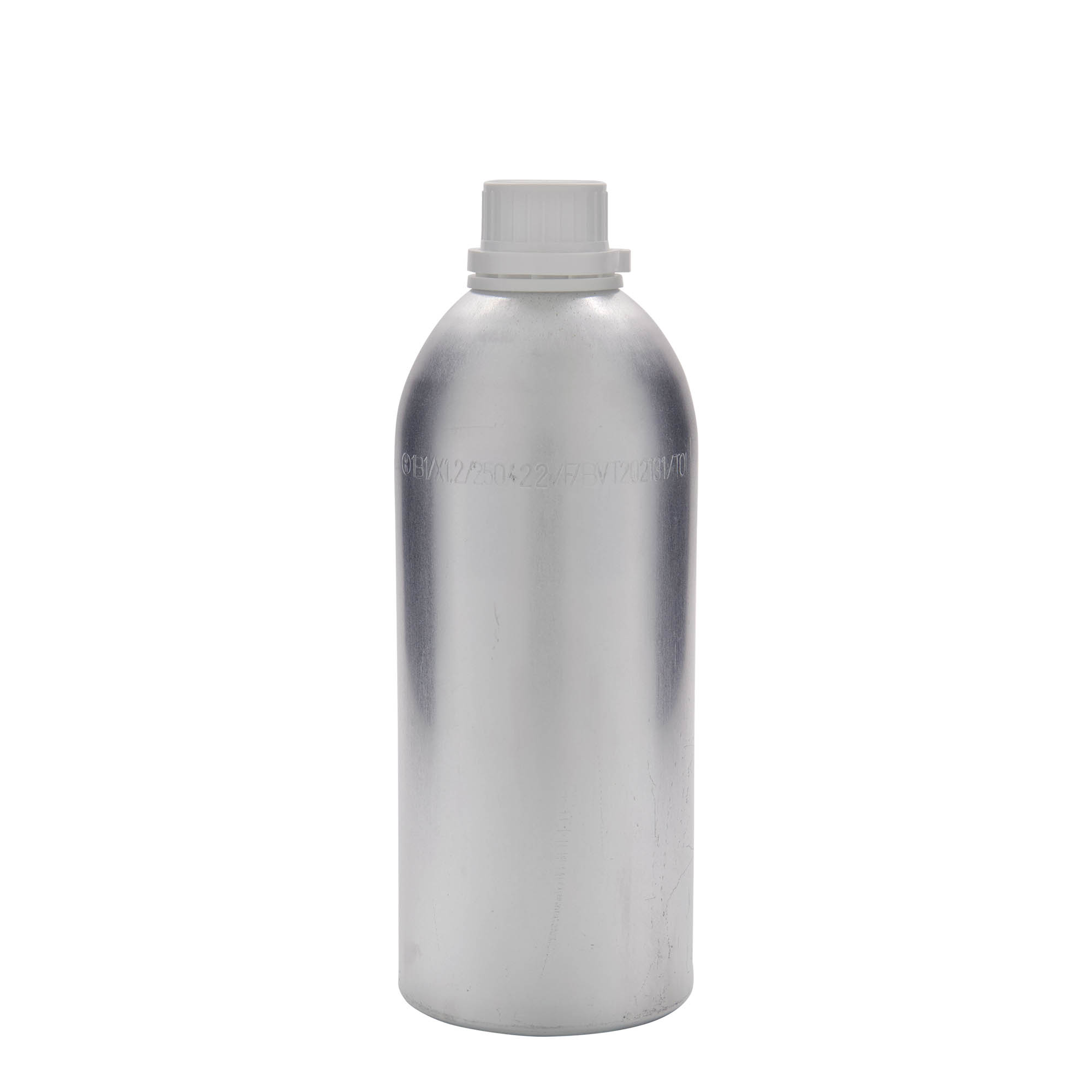 1100 ml Aluminiumflasche, Metall, silber, Mündung: DIN 32 1100 ml Aluminiumflasche, Metall, silber, Mündung: DIN 32