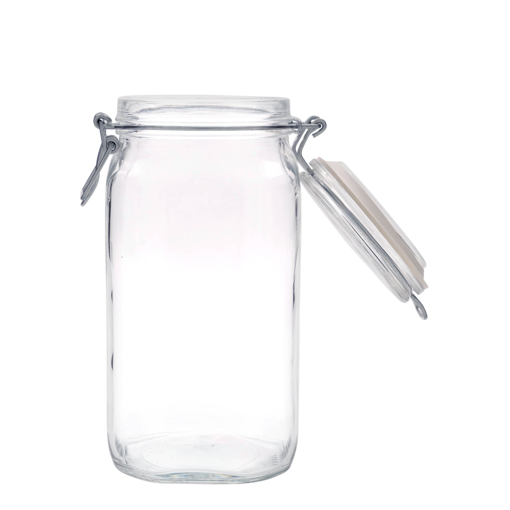 1.500 ml Drahtbügelglas „Fido“, quadratisch, Mündung: Drahtbügelverschluss