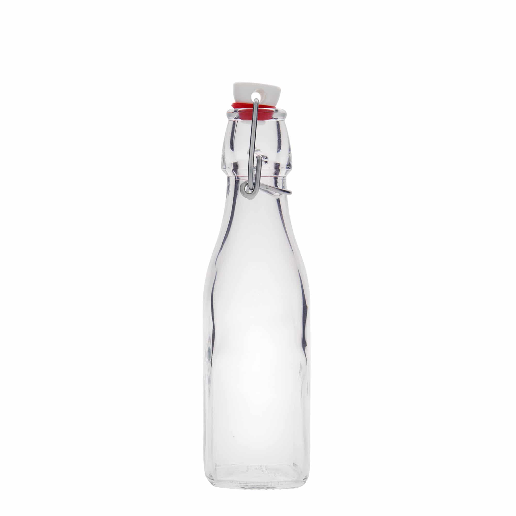 250 ml Glasflasche 'Swing', quadratisch, Mündung: Bügelverschluss