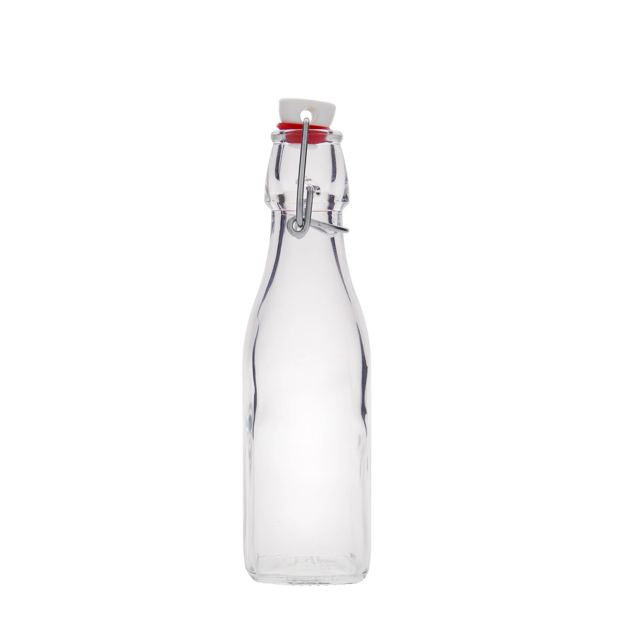 250 ml Glasflasche 'Swing', quadratisch, Mündung: Bügelverschluss 250 ml Glasflasche 'Swing', quadratisch, Mündung: Bügelverschluss