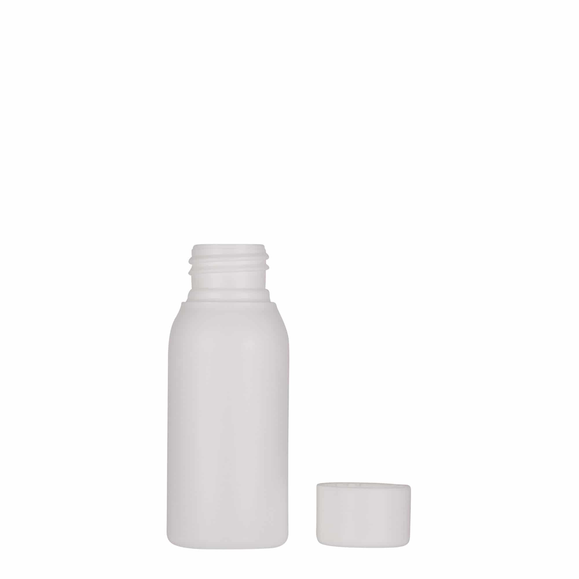 50 ml Kunststoffflasche „Tuffy“, HDPE, weiß, Mündung:  24/410
