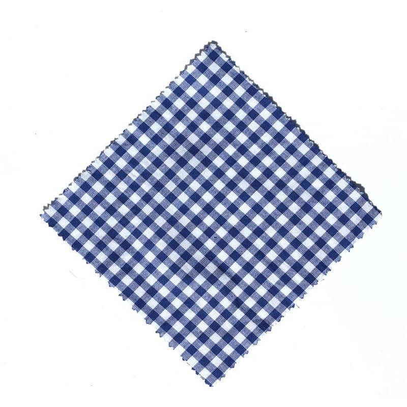 Stoffdeckchen kariert 15x15, quadratisch, Textil, dunkelblau, Mündung: TO58-TO82