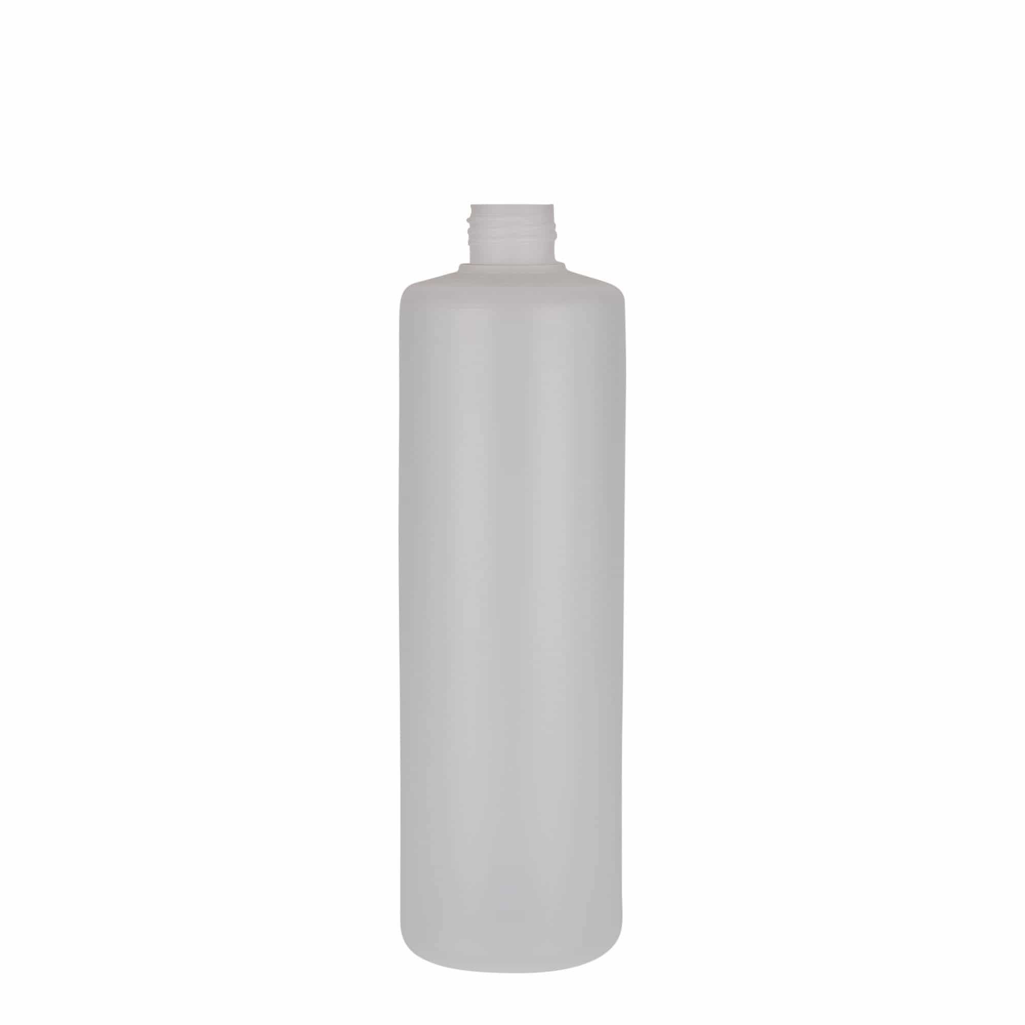 500 ml Rundflasche, PE-Kunststoff, natur, Mündung: Schraubverschluss