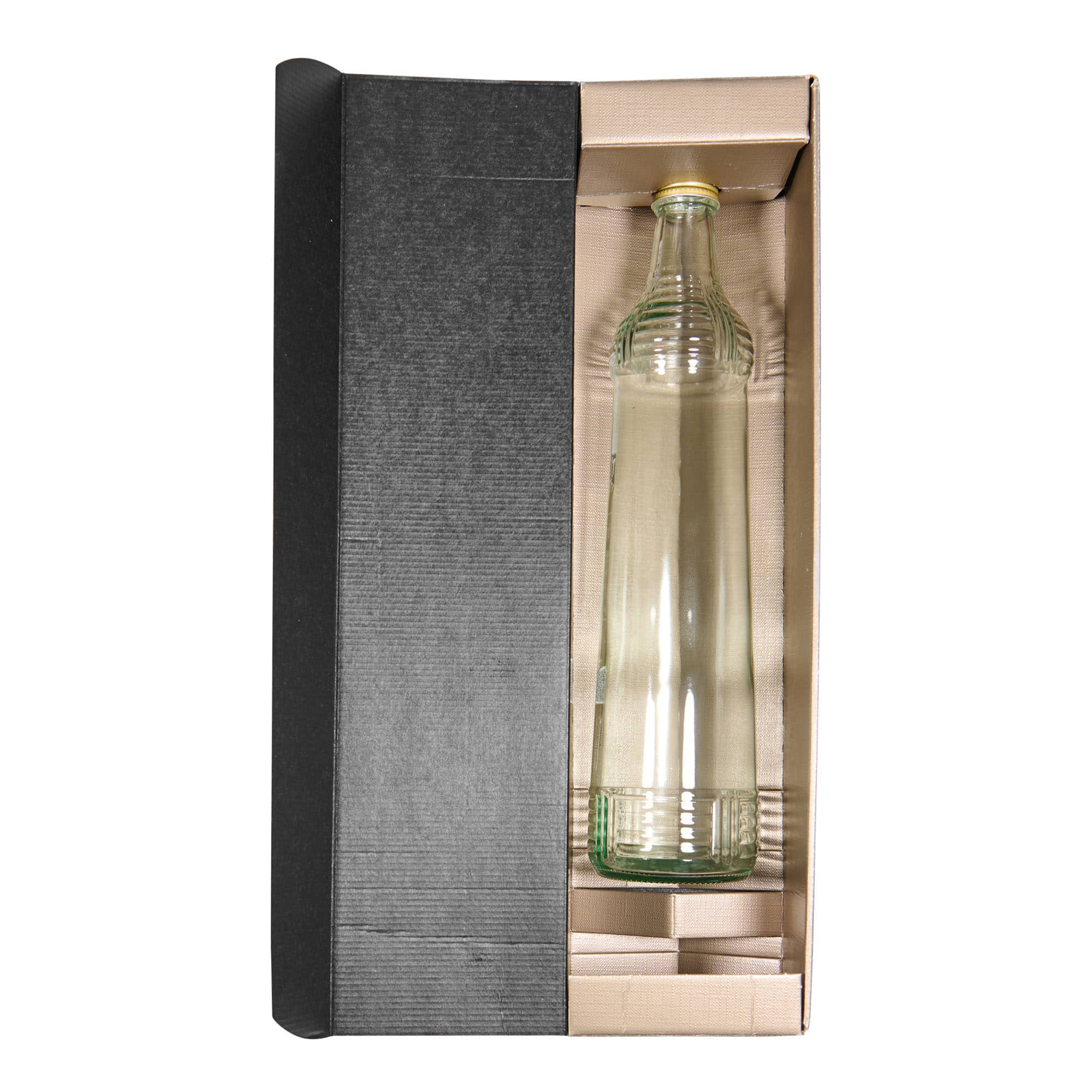 Geschenkkarton „Metallic“, rechteckig, Pappe, champagner