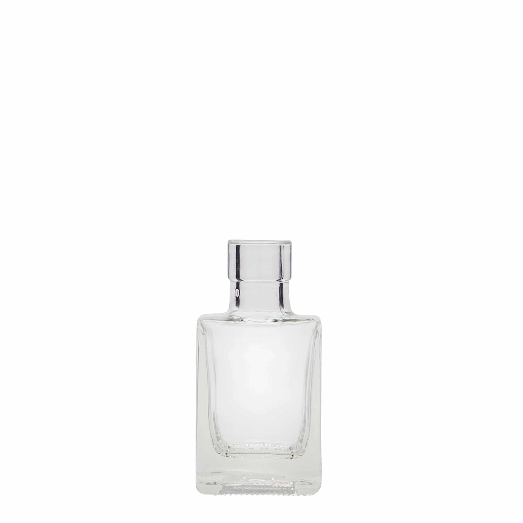 50 ml Glasflasche „Cube“, quadratisch, Mündung: Kork