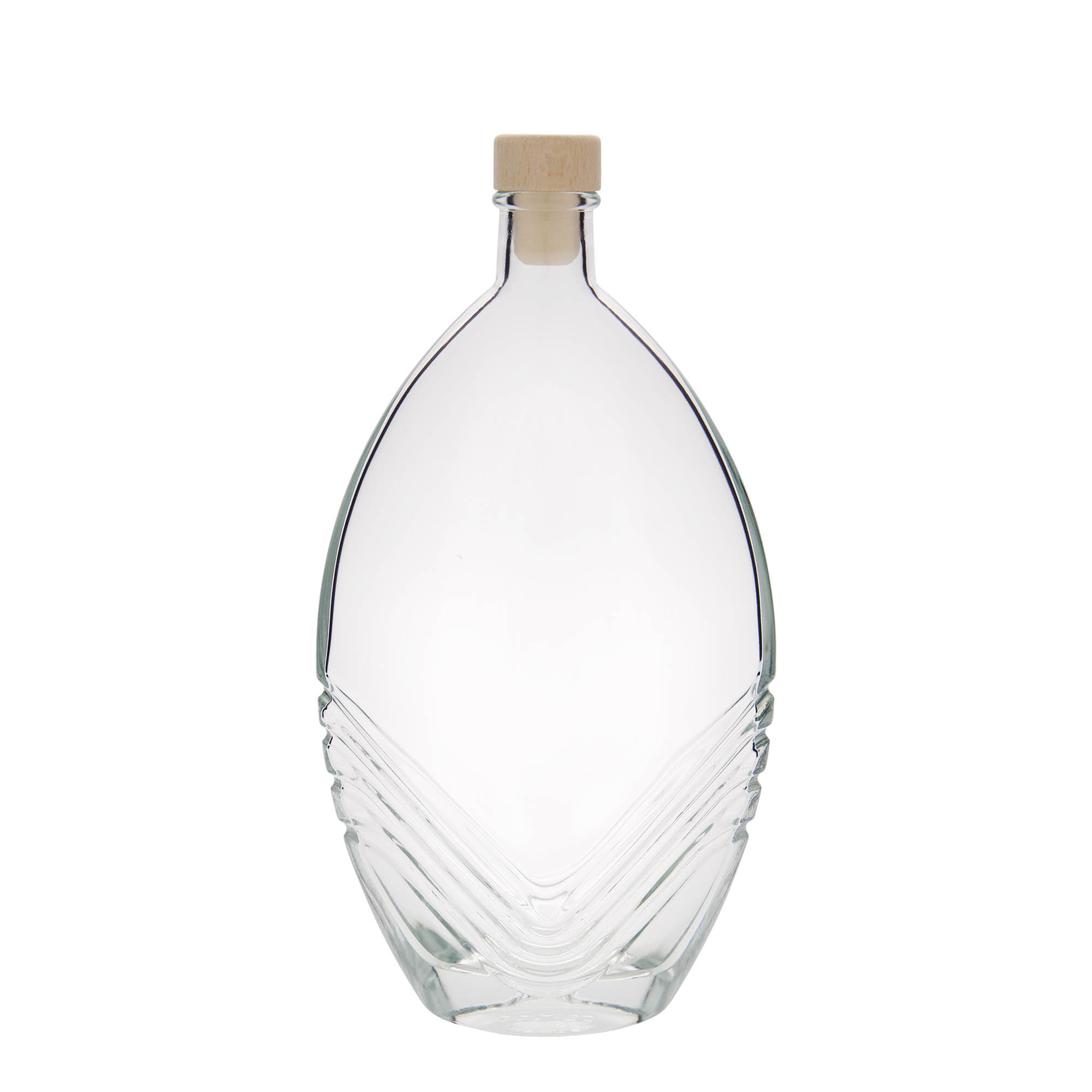 500 ml Glasflasche 'Florence', oval, Mündung: Kork