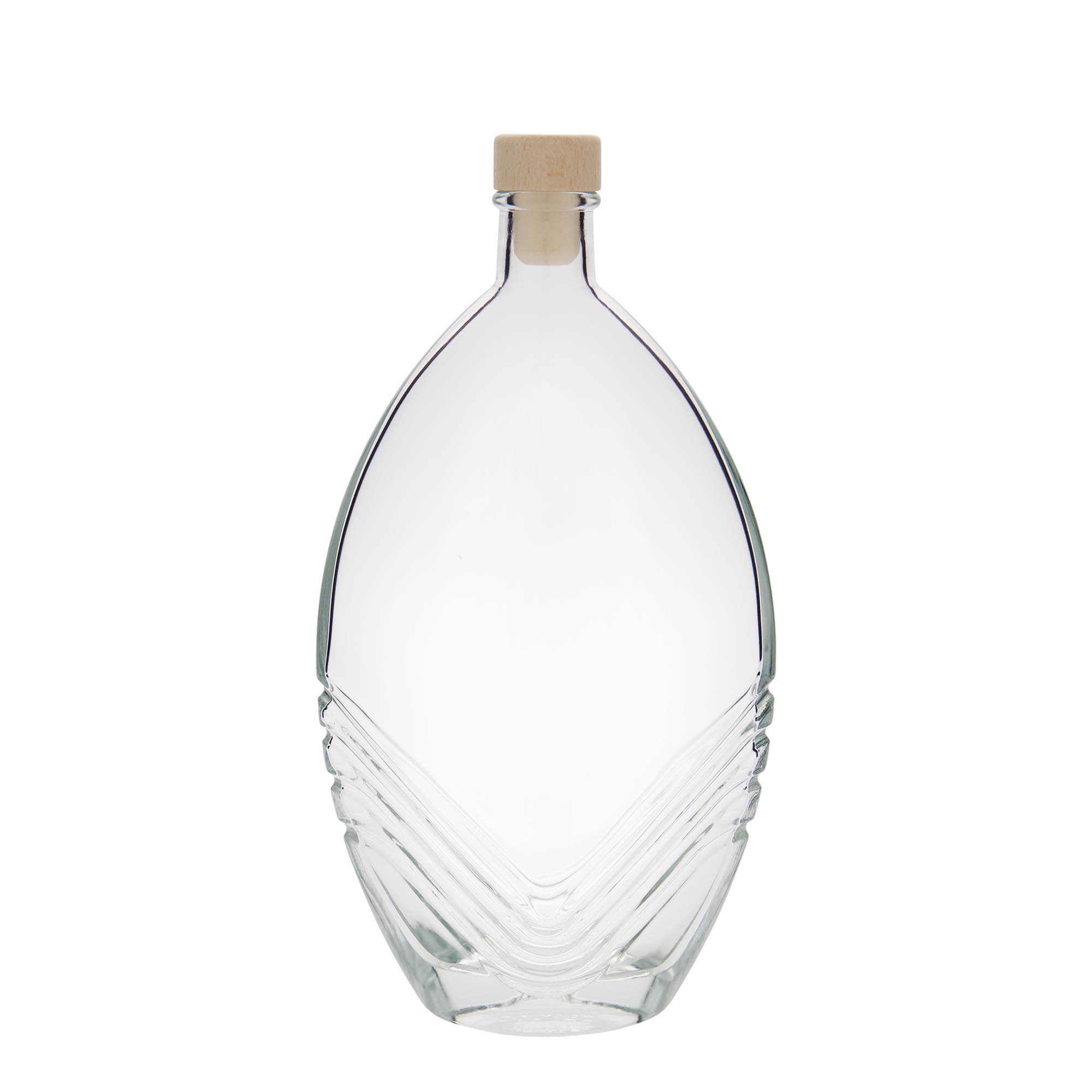 500 ml Glasflasche 'Florence', oval, Mündung: Kork 500 ml Glasflasche 'Florence', oval, Mündung: Kork