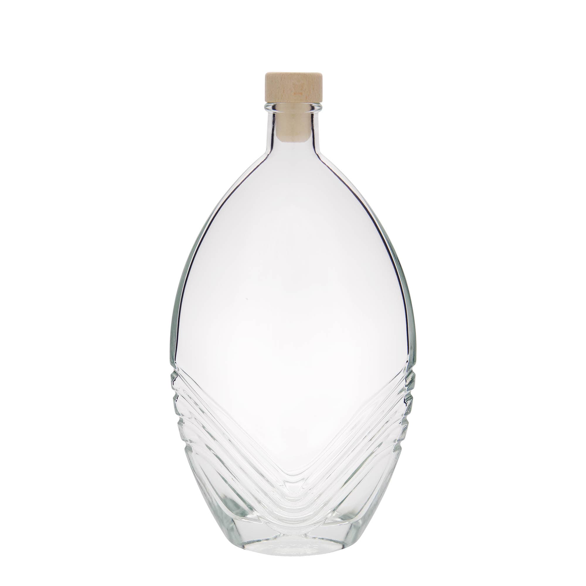 500 ml Glasflasche „Florence“, oval, Mündung: Kork