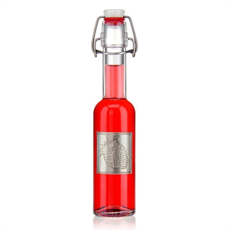 Zinnetikett 'Erdbeere', quadratisch, Metall, silber Zinnetikett 'Erdbeere', quadratisch, Metall, silber