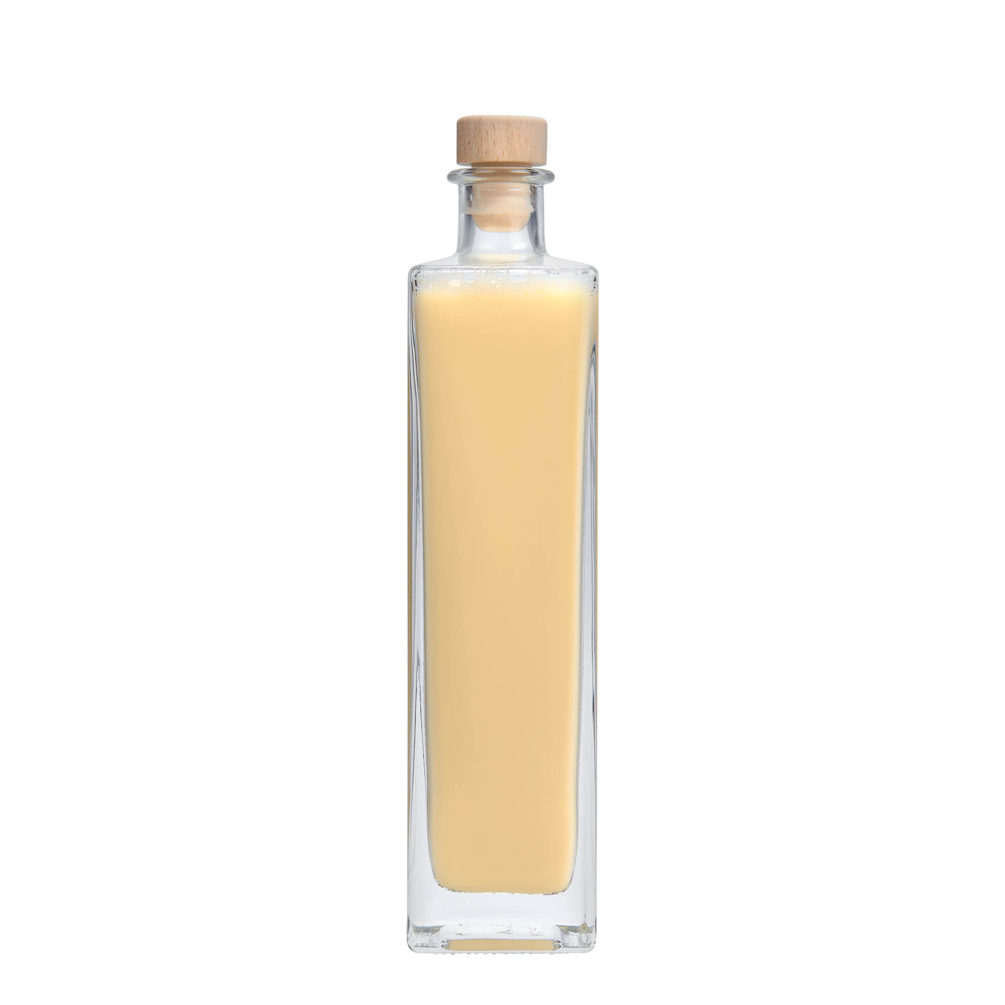 500 ml Glasflasche 'Rafaello', quadratisch, Mündung: Kork 500 ml Glasflasche 'Rafaello', quadratisch, Mündung: Kork