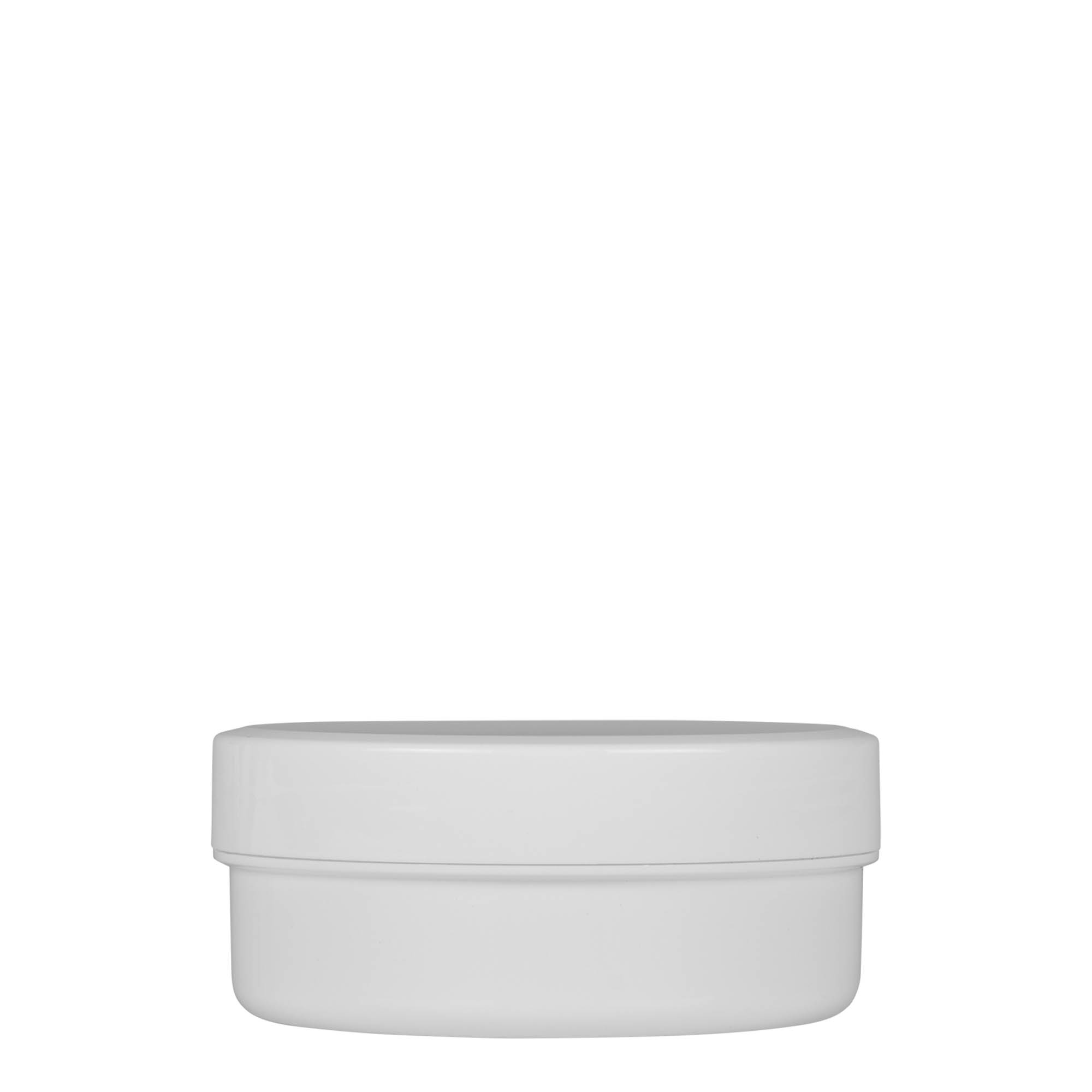 125 ml Kunststoffdose „White Line“, PP, weiß, Mündung: Schraubverschluss