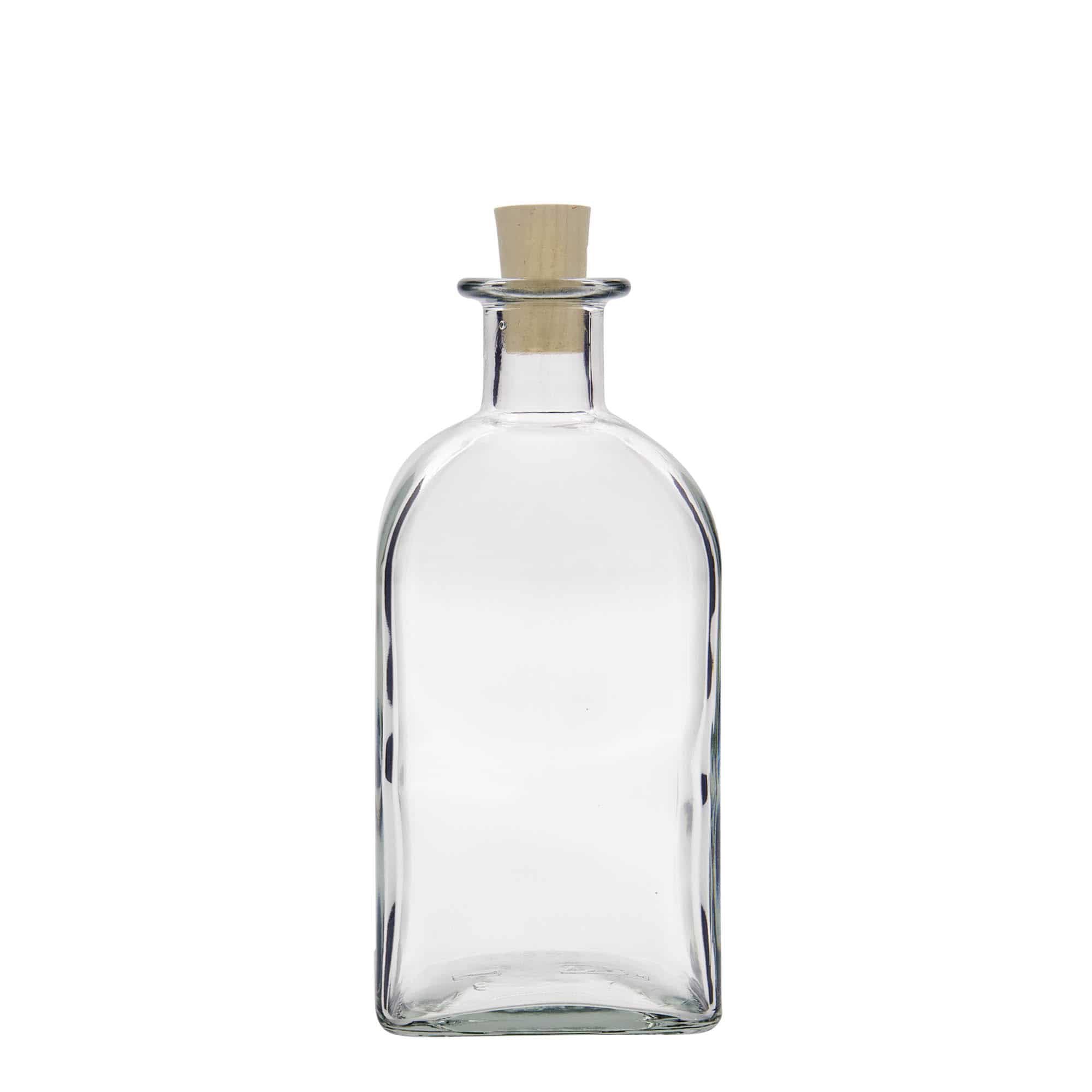 500 ml Glasflasche Apotheker Carré, quadratisch, Mündung: Kork