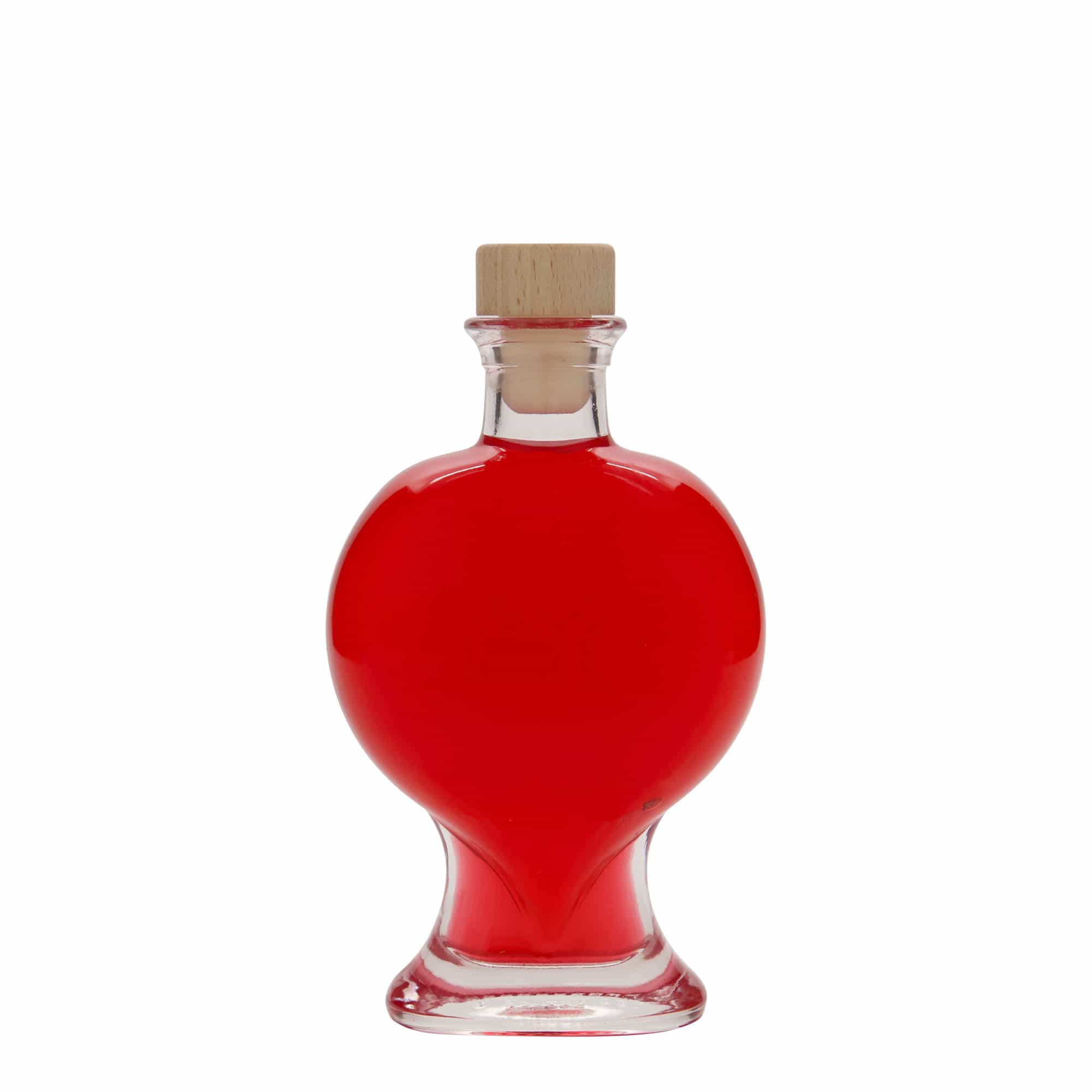 200 ml Glasflasche „Herz“, Mündung: Kork