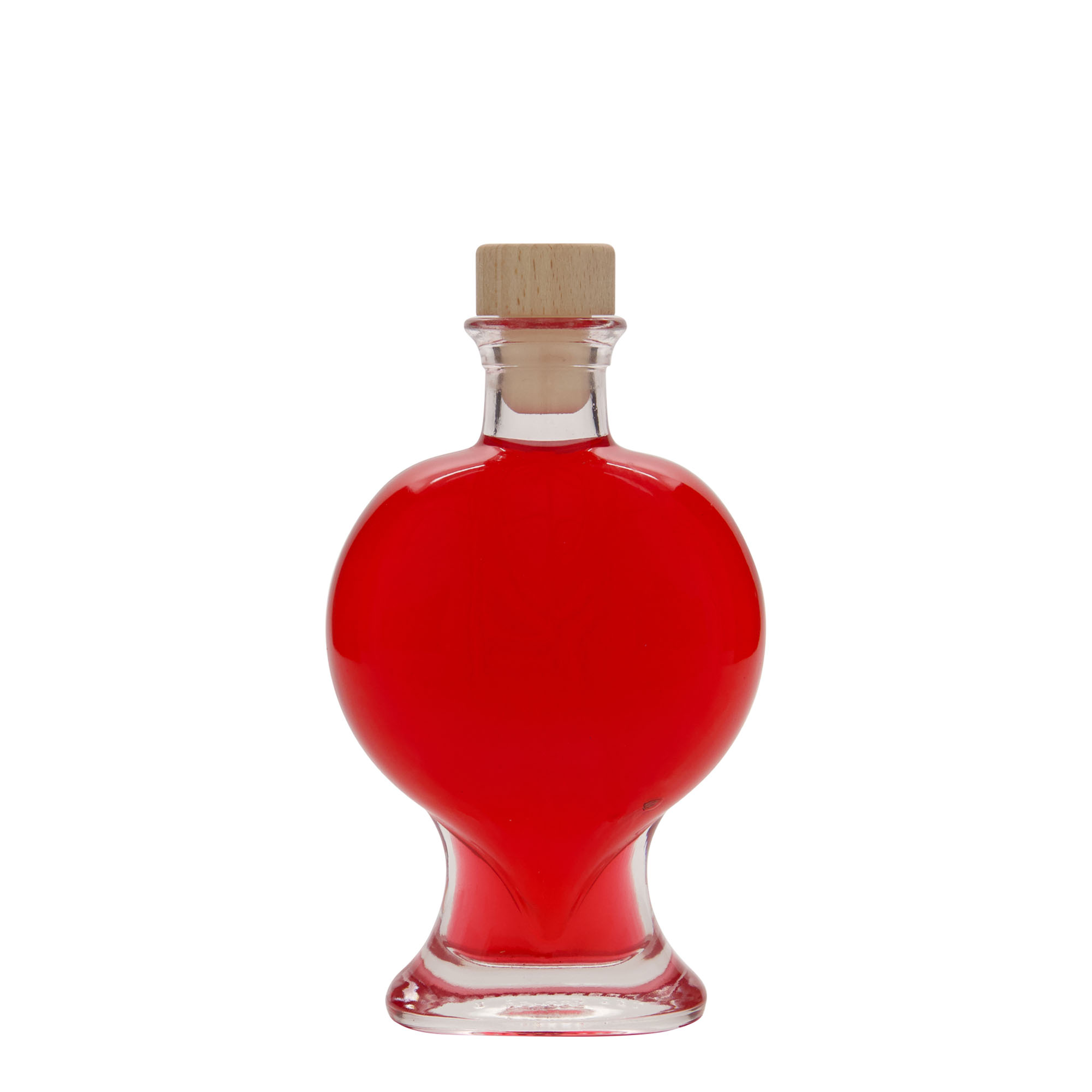 200 ml Glasflasche „Herz“, Mündung: Kork