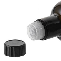 DOP-Originalitäts-Verschluss mit Ausgießer, PE-Kunststoff, schwarz