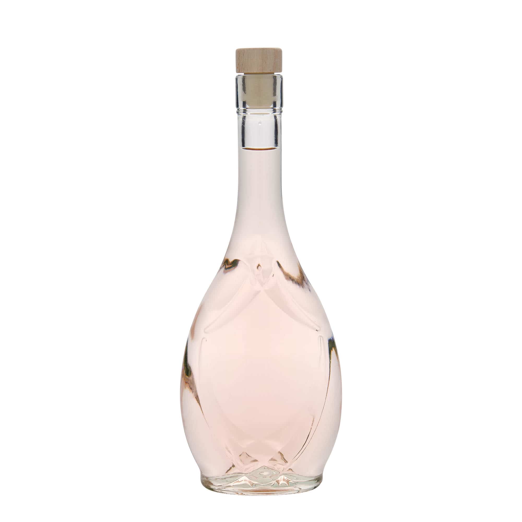500 ml Glasflasche 'Saragossa', oval, Mündung: Kork
