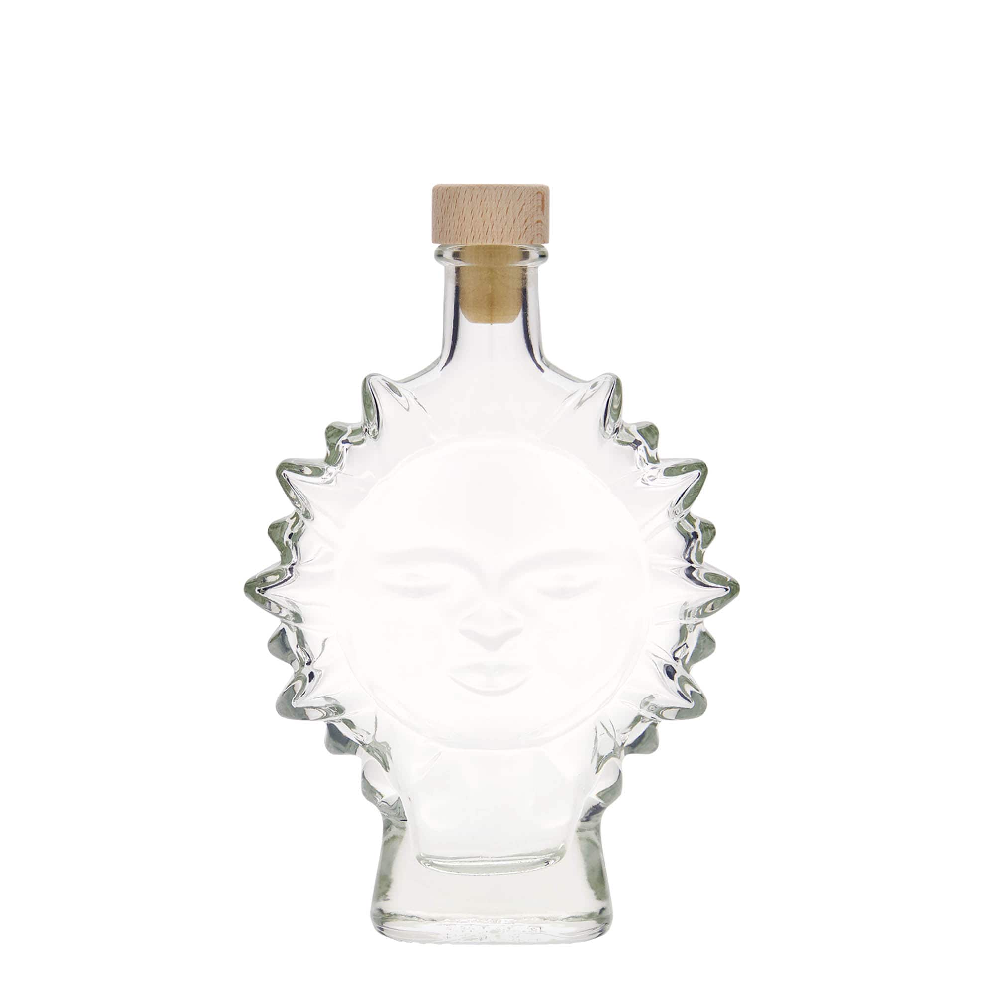 200 ml Glasflasche „Sonne“, Mündung: Kork