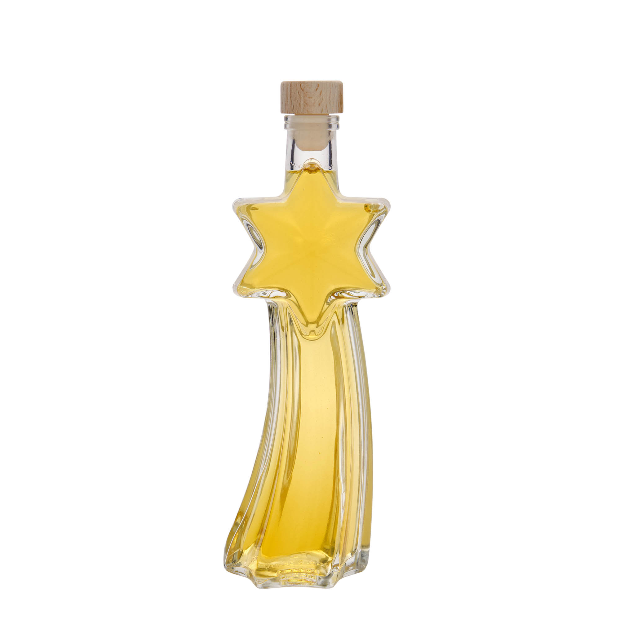 200 ml Glasflasche 'Sternschnuppe', Mündung: Kork 200 ml Glasflasche 'Sternschnuppe', Mündung: Kork