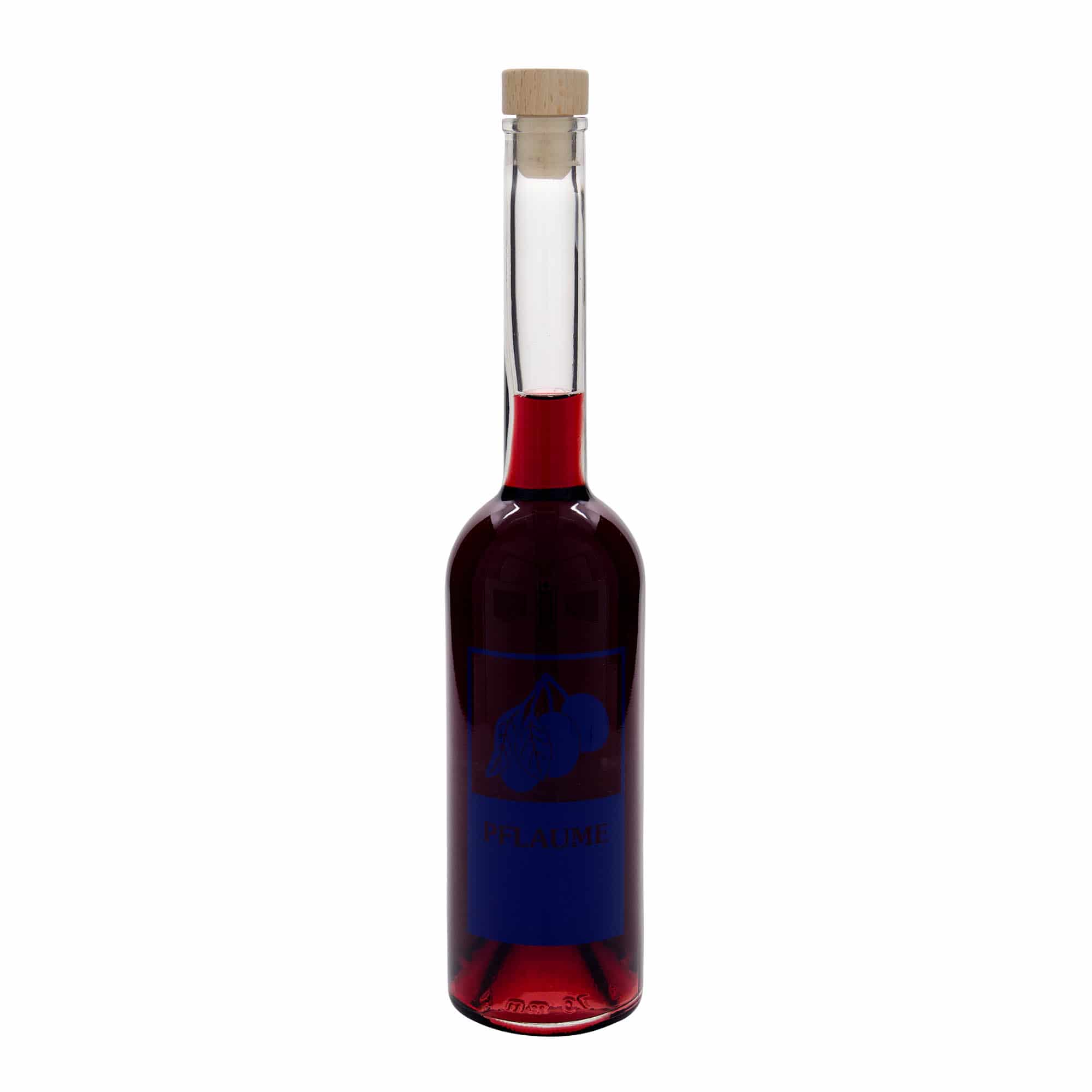 500 ml Glasflasche „Opera“, Motiv: Pflaume, Mündung: Kork