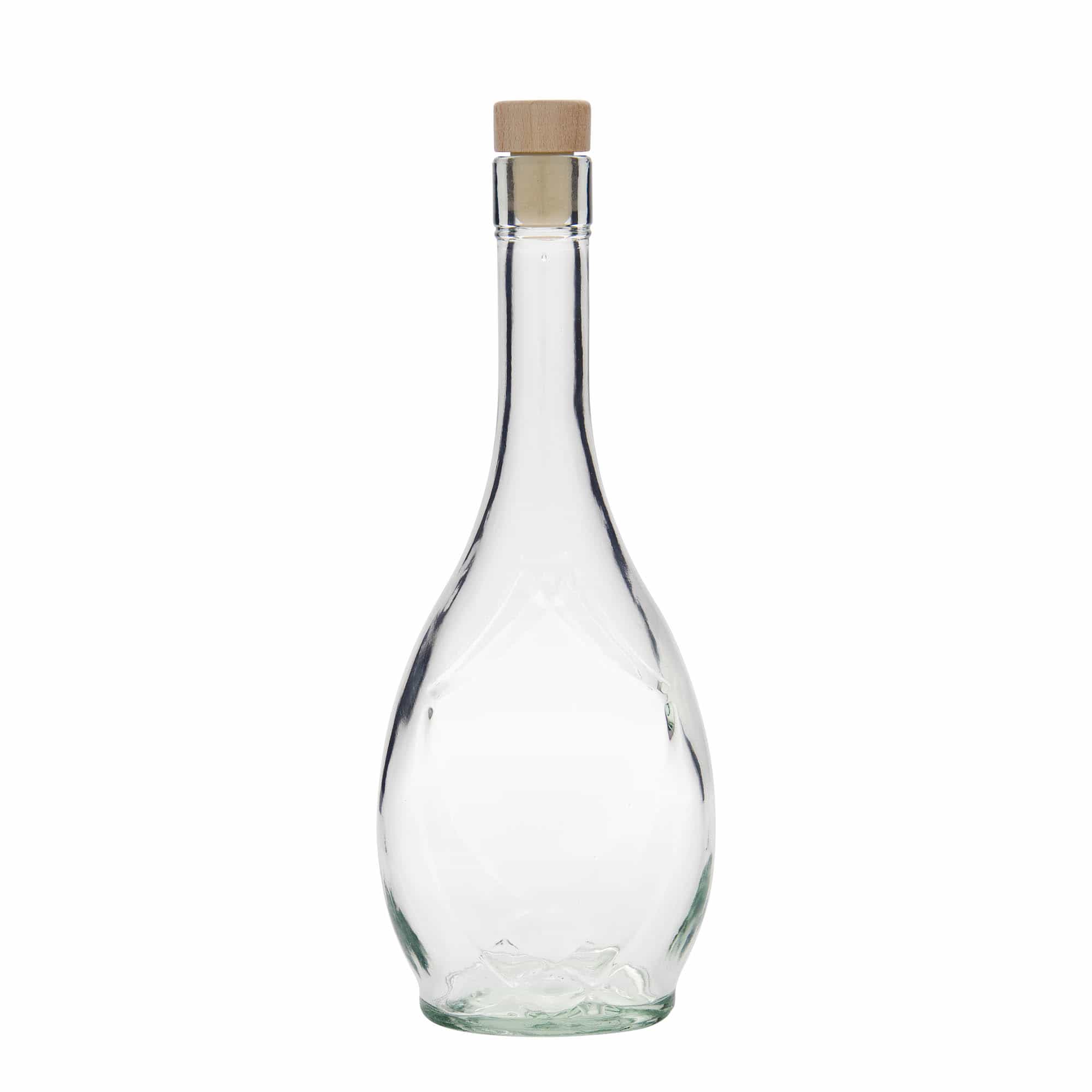 500 ml Glasflasche „Saragossa“, oval, Mündung: Kork