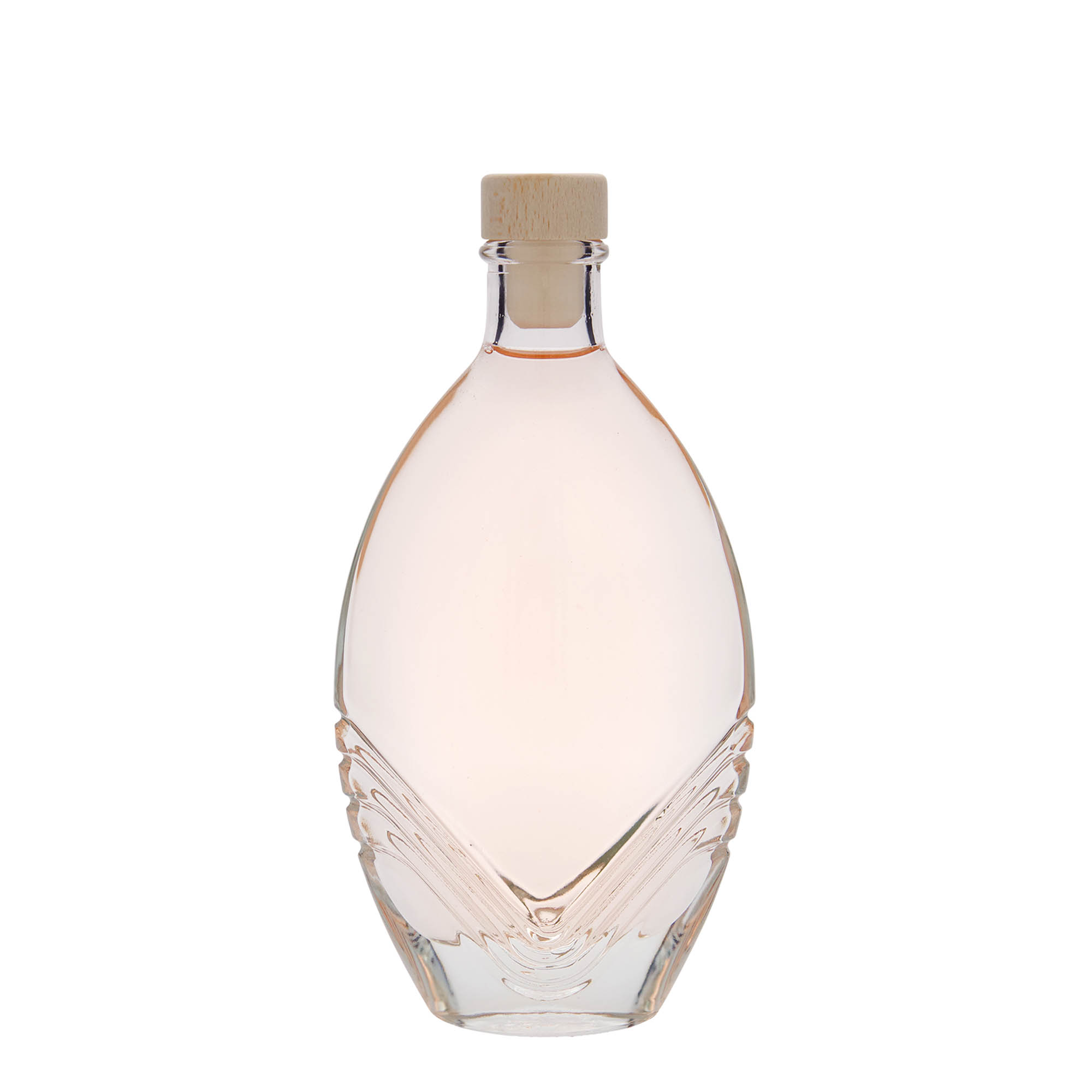 200 ml Glasflasche „Florence“, oval, Mündung: Kork