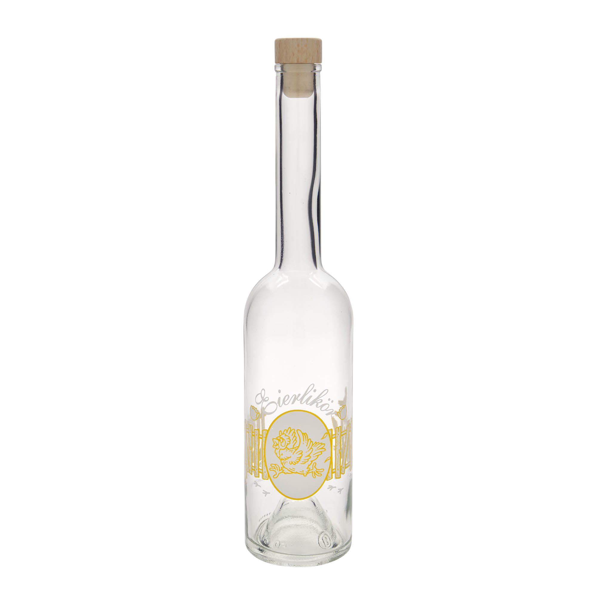 500 ml Glasflasche 'Opera', Motiv: Eierlikör, Mündung: Kork 500 ml Glasflasche 'Opera', Motiv: Eierlikör, Mündung: Kork