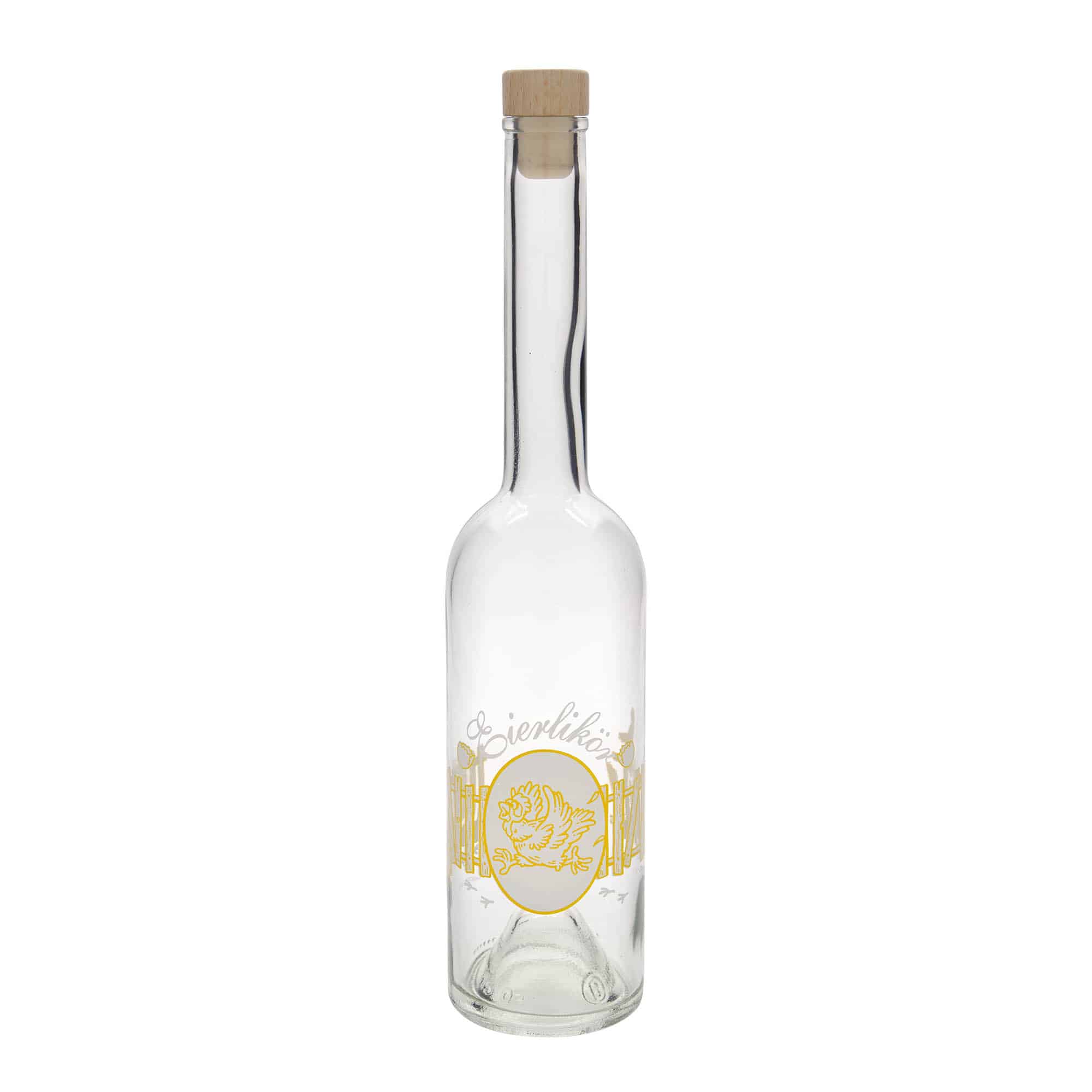 500 ml Glasflasche „Opera“, Motiv: Eierlikör, Mündung: Kork