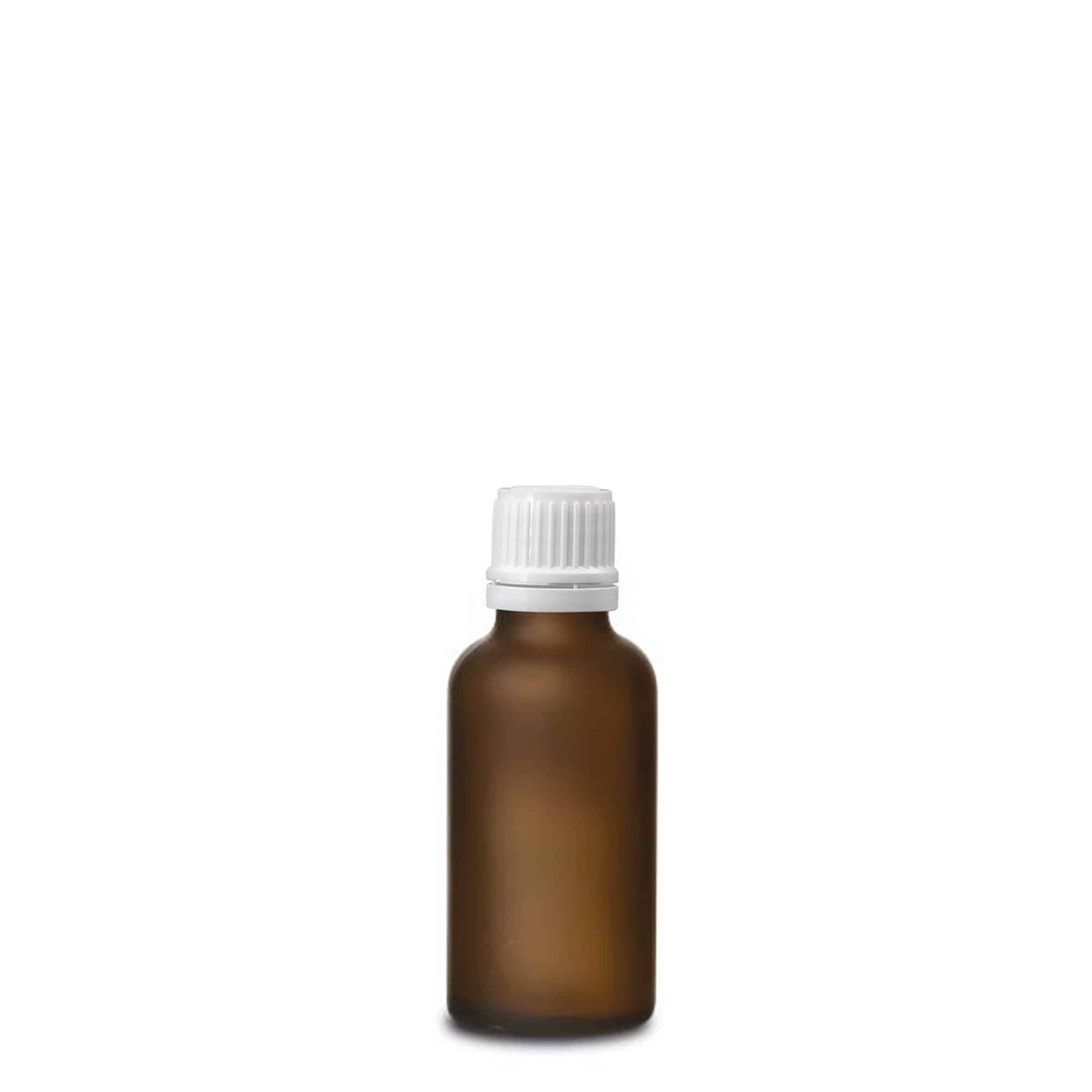 30 ml Medizinflasche, Glas, braun gefrostet, Mündung: DIN 18