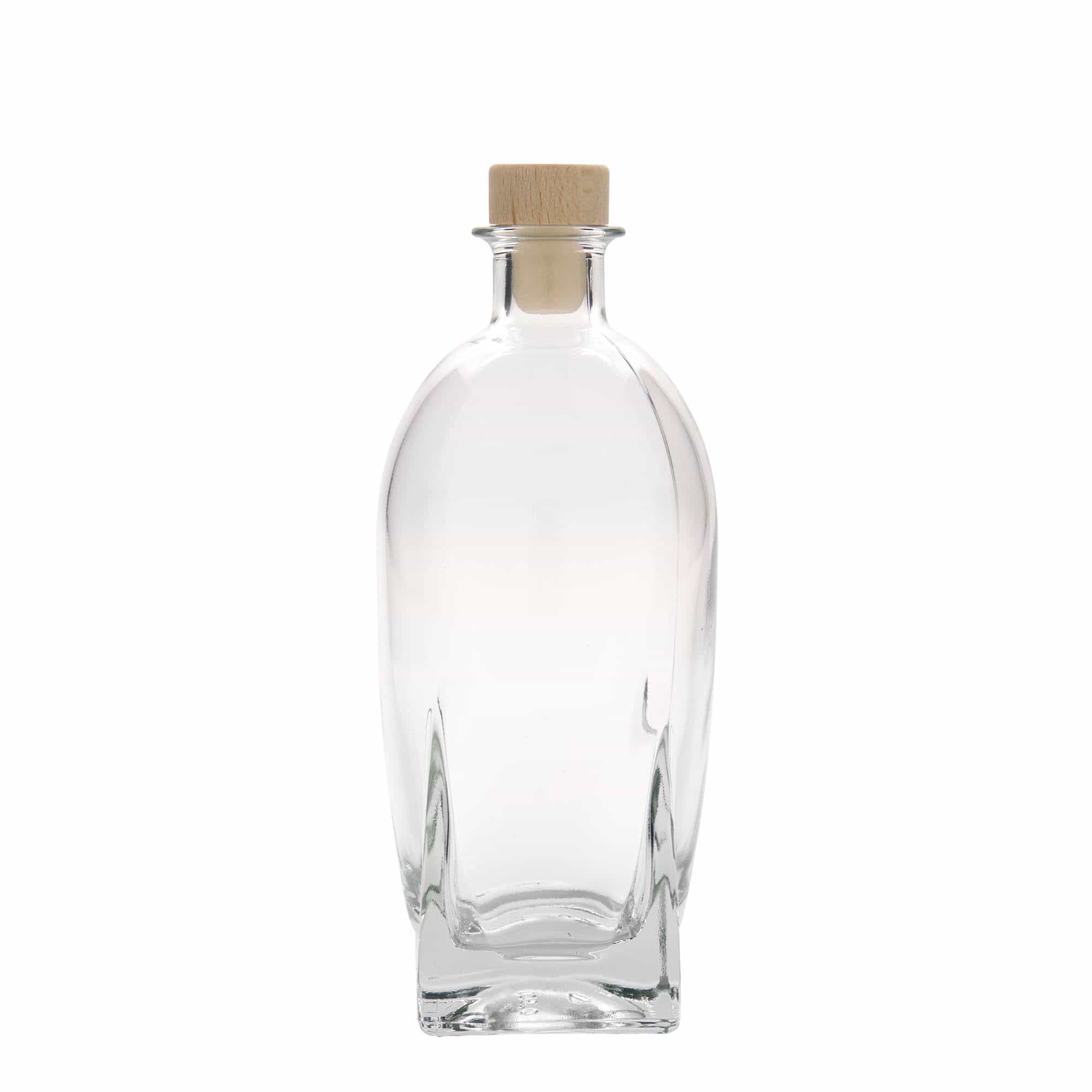 500 ml Glasflasche 'Zino', quadratisch, Mündung: Kork