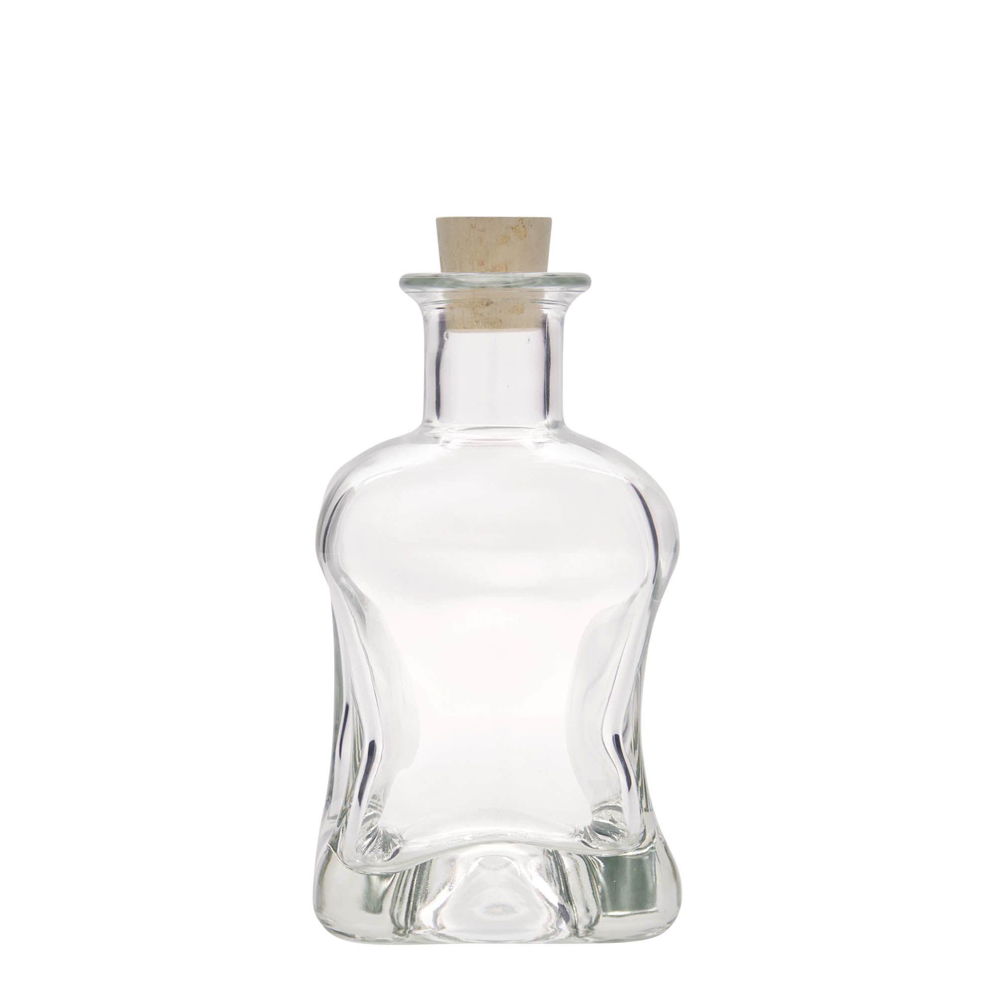 350 ml Glasflasche 'Dublin', quadratisch, Mündung: Kork 350 ml Glasflasche 'Dublin', quadratisch, Mündung: Kork